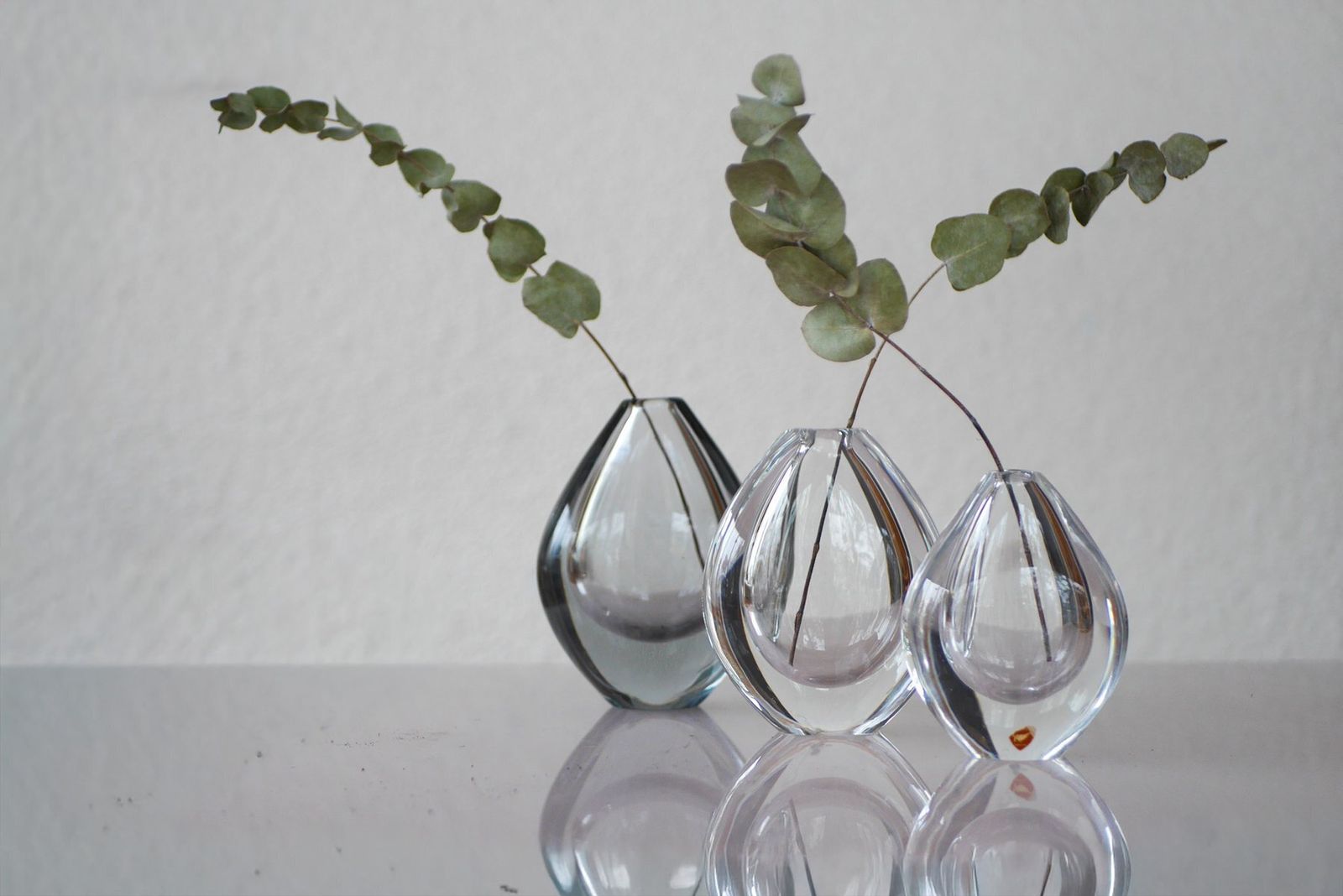 Crystal Lucid Drop Glass Vases By Sven Palmqvist For Orrefors, Sweden, 1950s, Set Of 3 photo furniture