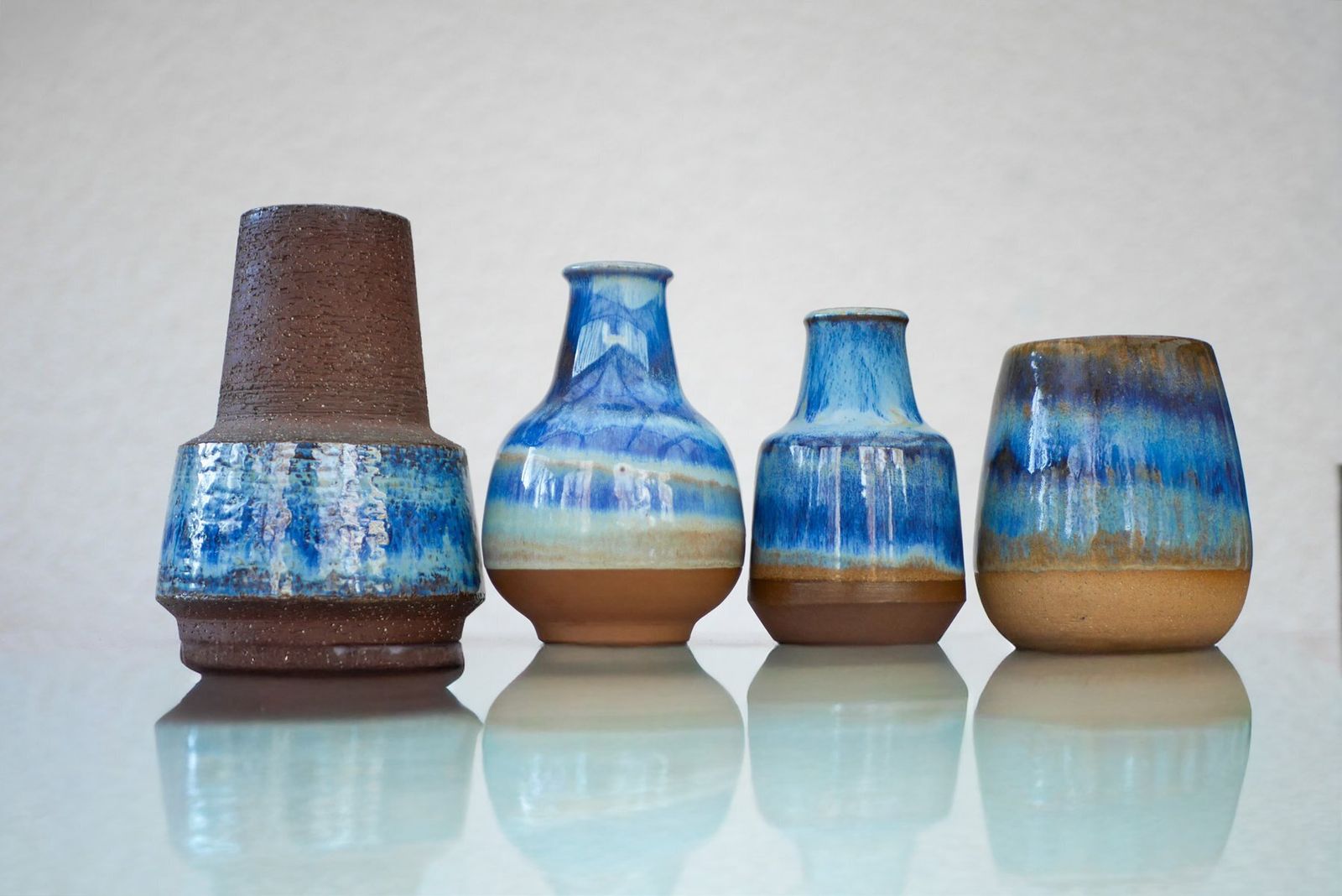 Vases en céramique mid-century modern par Michael Andersen, années 1960, lot de 4