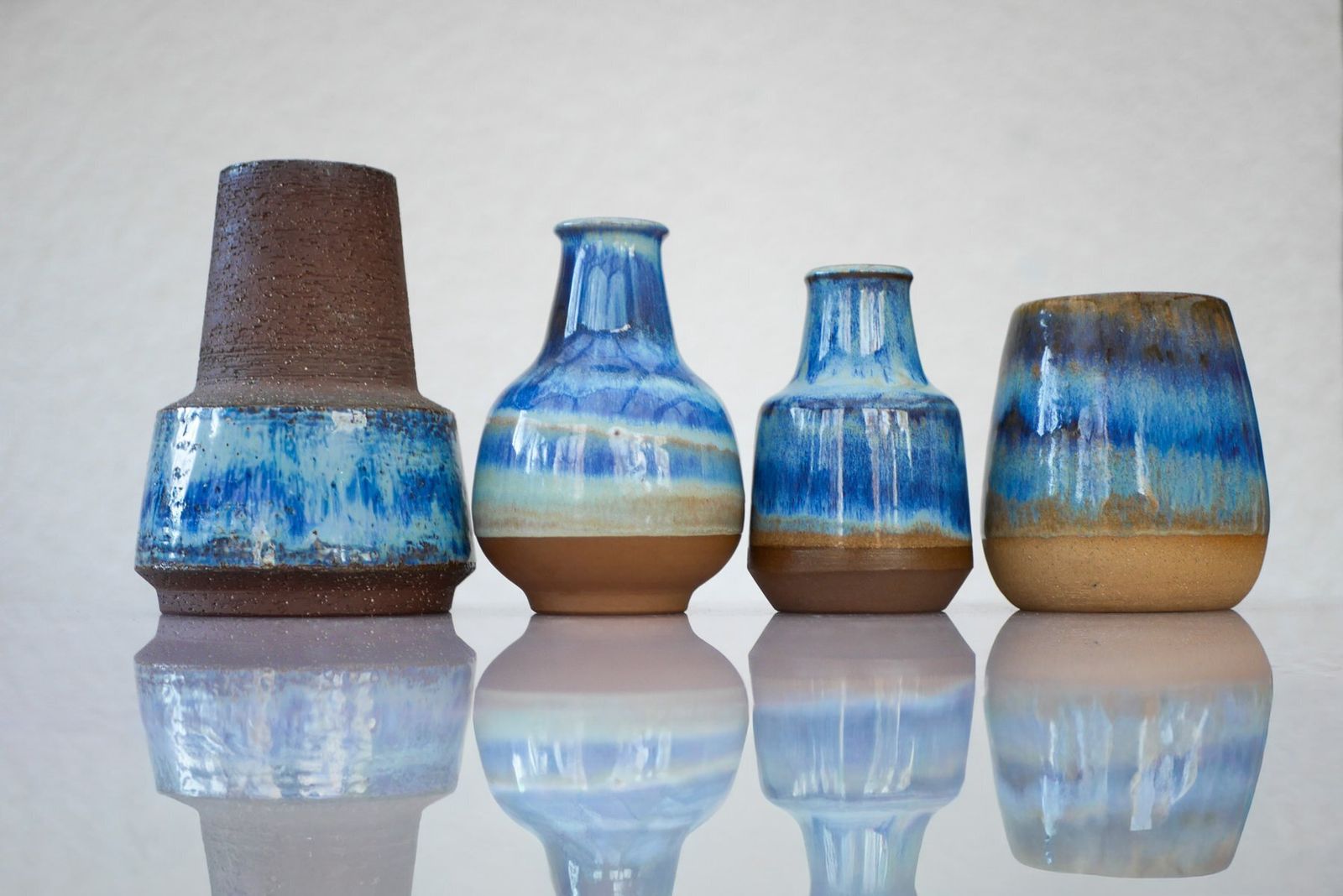 Vases en céramique mid-century modern par Michael Andersen, années 1960, lot de 4 photo vintage