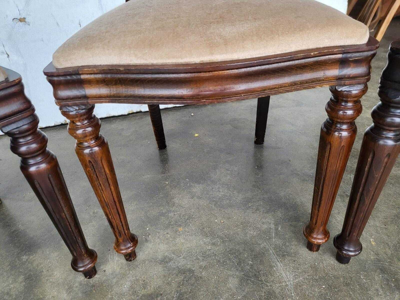 Furniture Antique Repro 4 Balloon Back Dining Chairs Cream photo