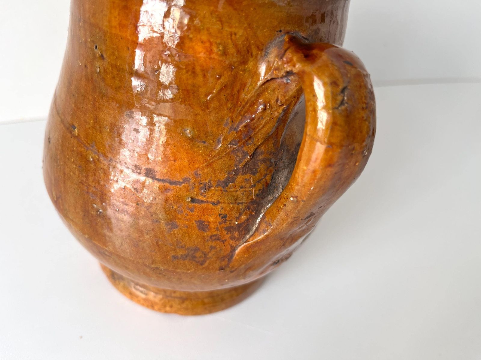 Woonaccessoires Antieke Franse terracotta confituurpot, 19e eeuw, geglazuurde voorraadpot, keukendecoratie photo