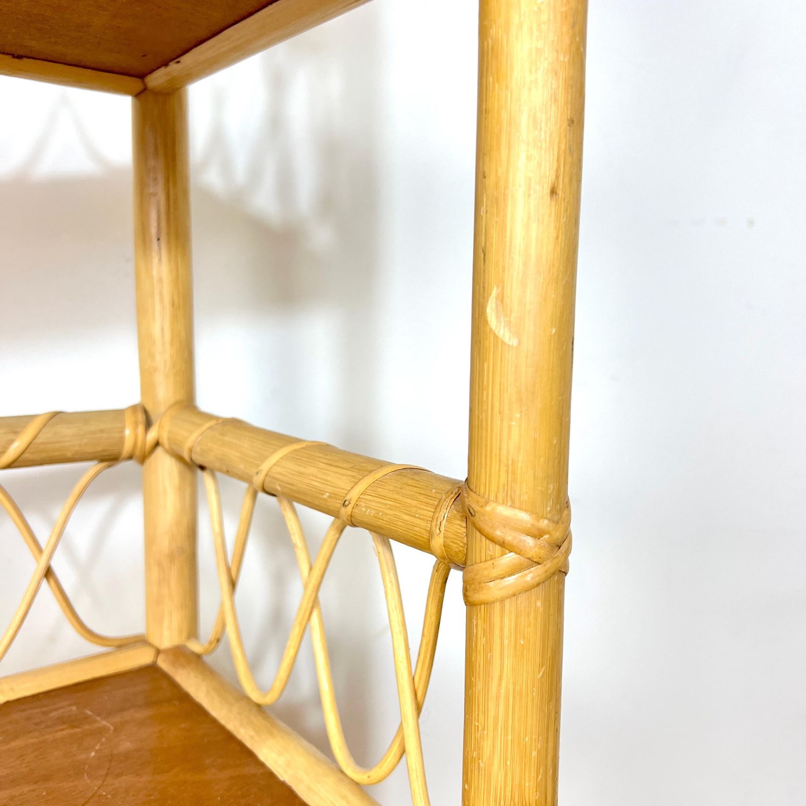 photo furniture Tiki Boho Bamboo Shelving Unit, Cane Bookcase