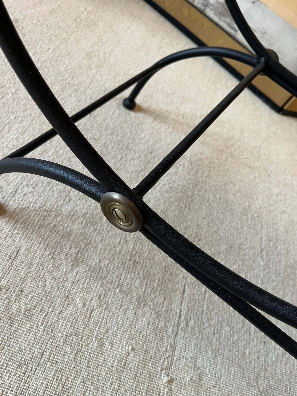 French Wrought Iron Curule Bench photo Furniture