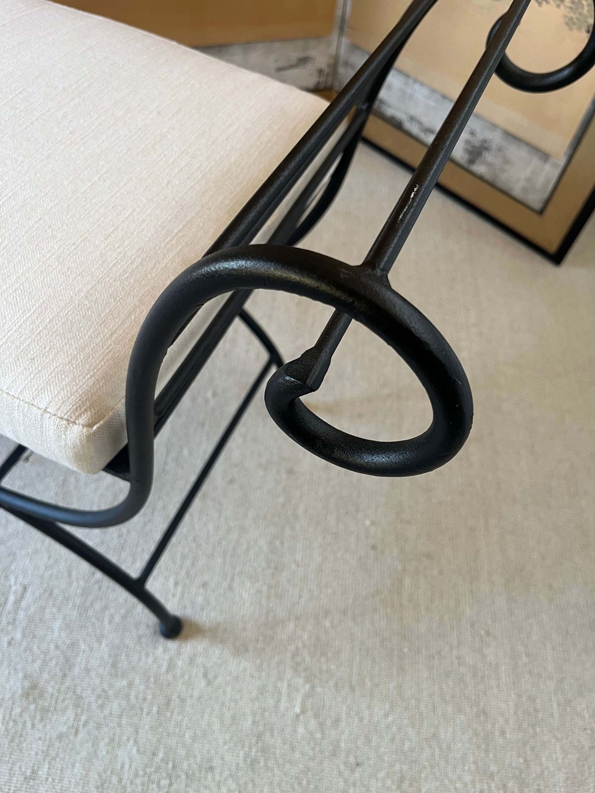 French Wrought Iron Curule Bench photo 1200.0