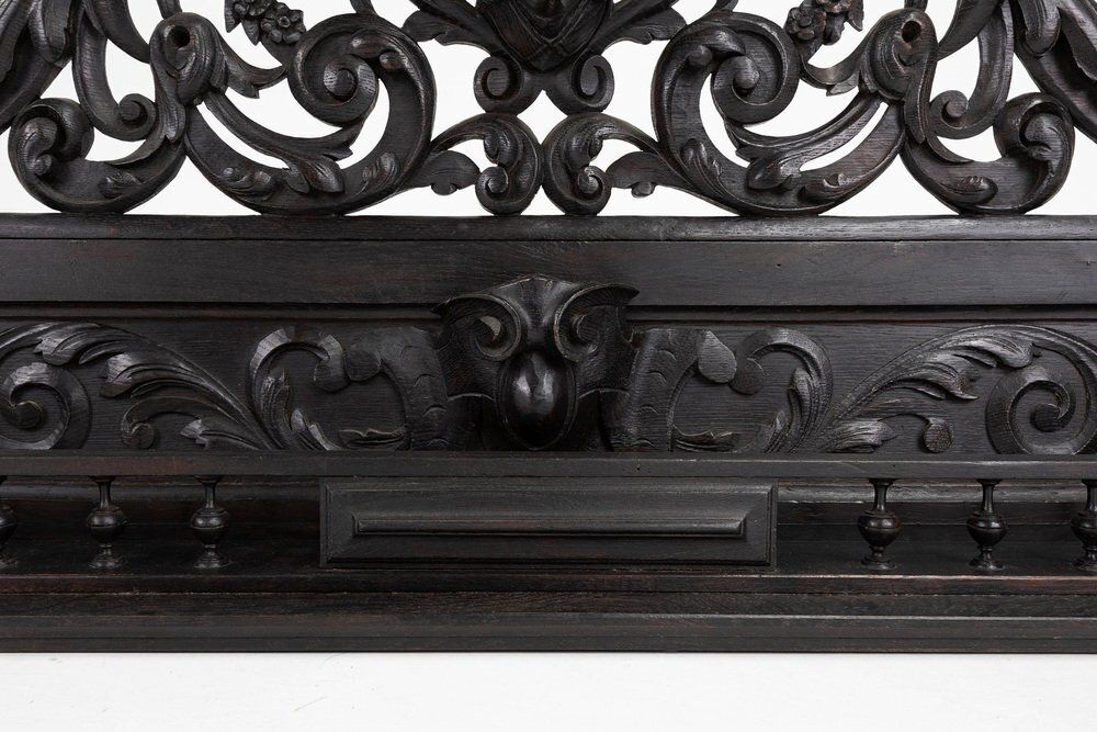photo vintage Baroque Carved Black Wooden Sculptured Shelf, France, 1850s