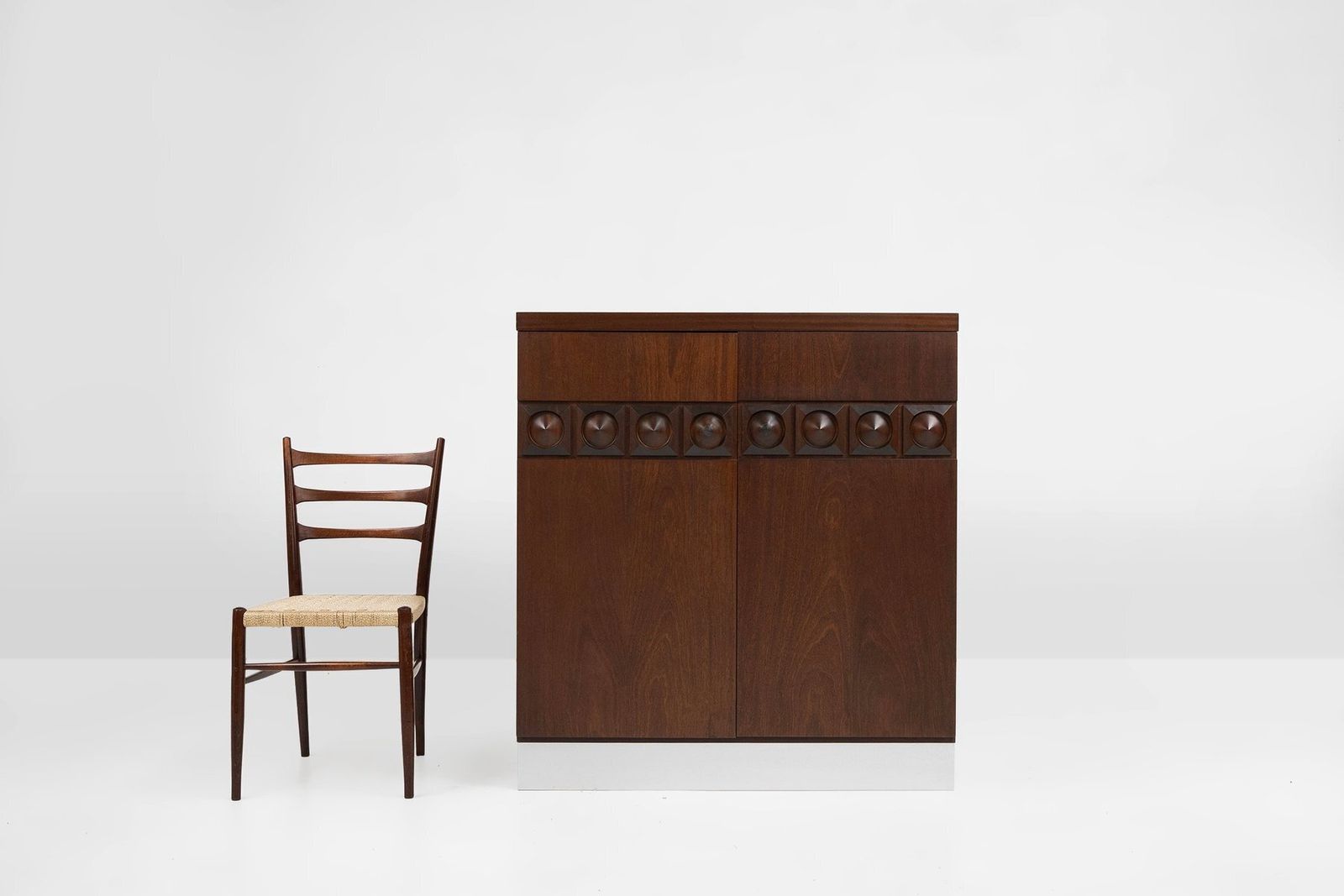 Brutalist Geometrical Bar Cabinet, Belgium, 1970s photo furniture