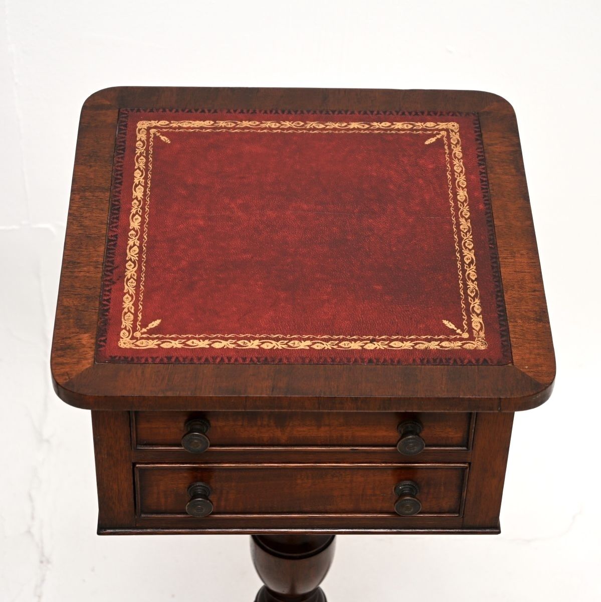 Pair Of Antique Mahogany Leather Top Side Tables photo buy