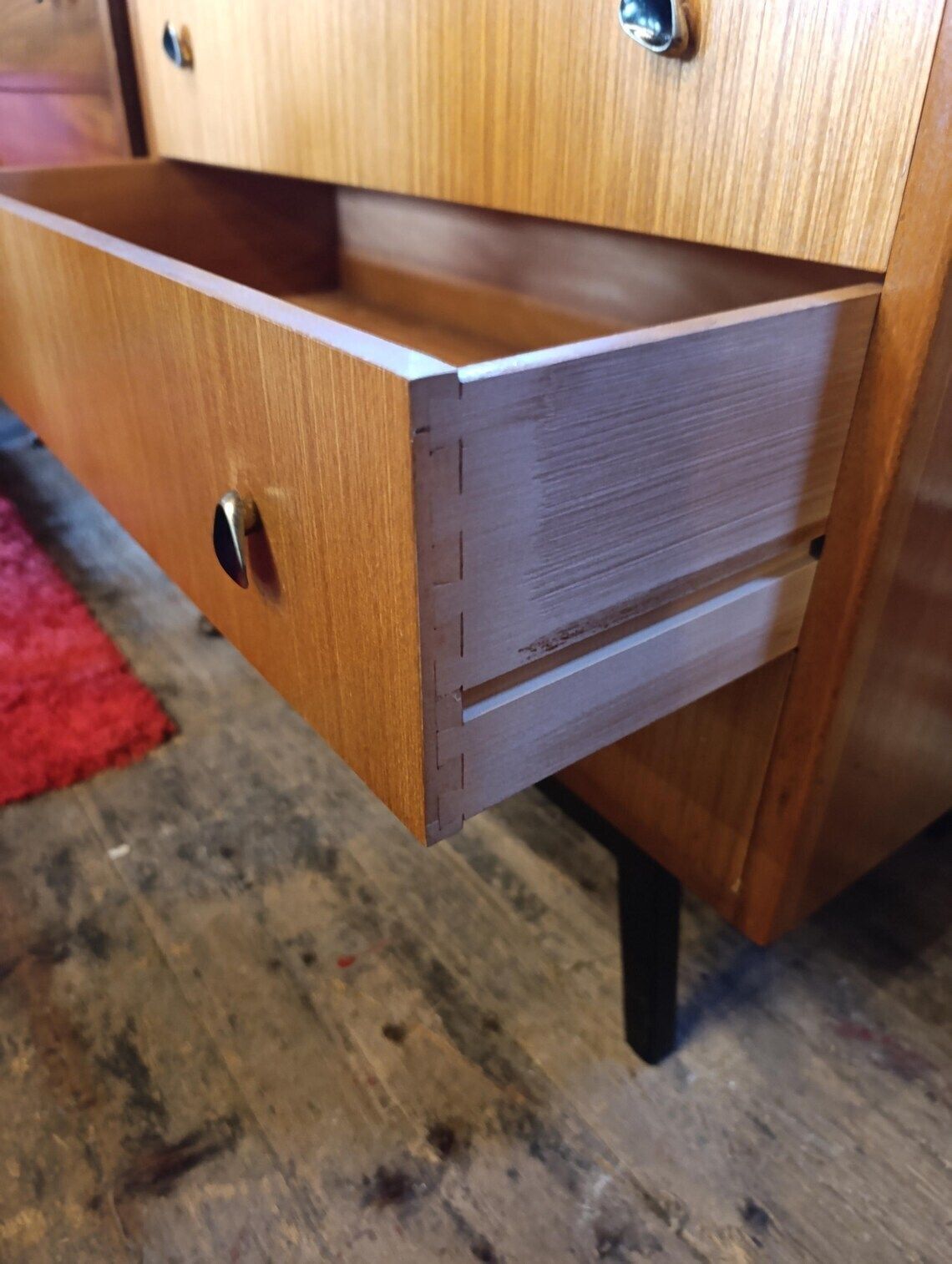 950.0 Austinsuite Mid Century Teak Bedroom Suite Wardrobe Dressing Table  Chest 1960s British Modern photo