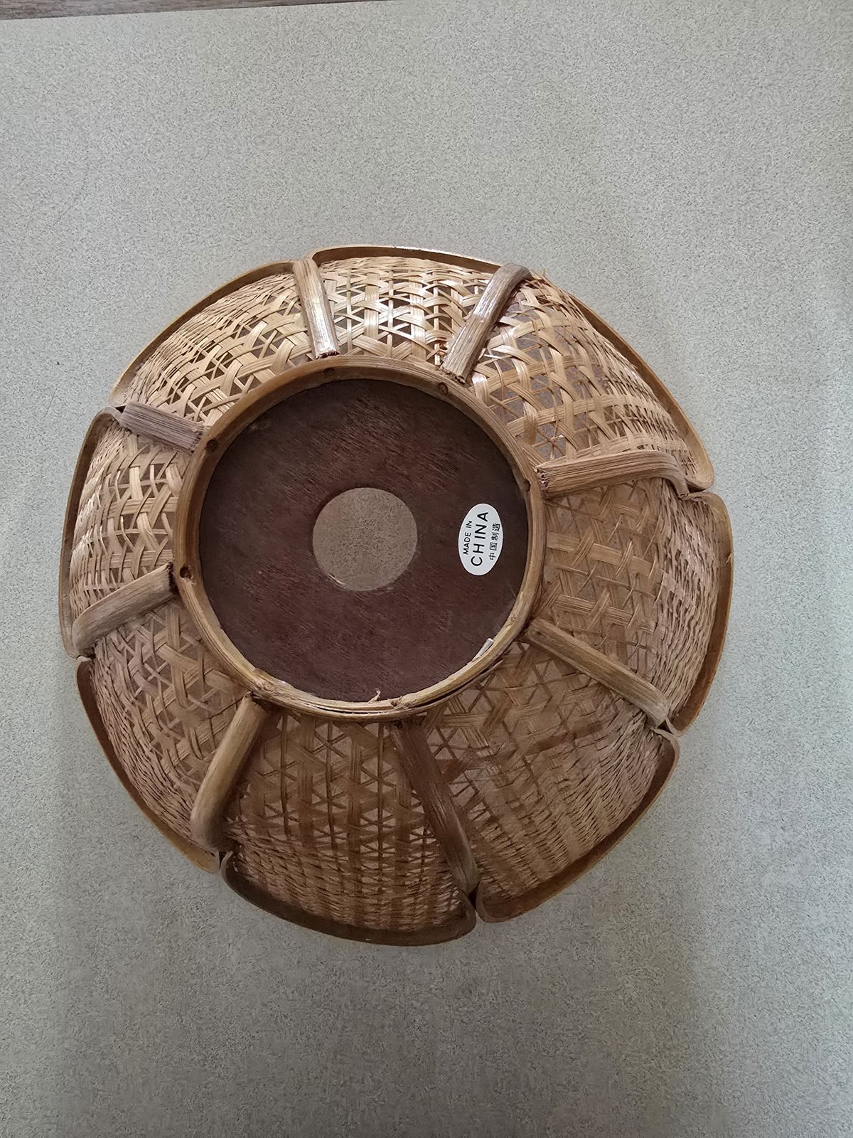 Vintage Wicker Rattan Tulip Lampshade photo furniture