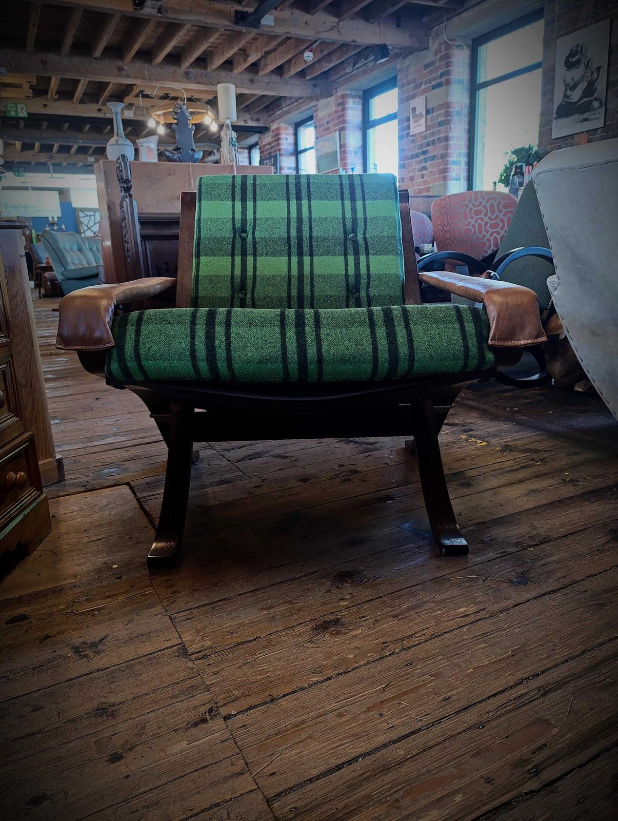 Rare 1960s Ingmar Relling “Flex Safari” Folding Chair In Rosewood | Westnofa | Norwegian Modernism photo for sale