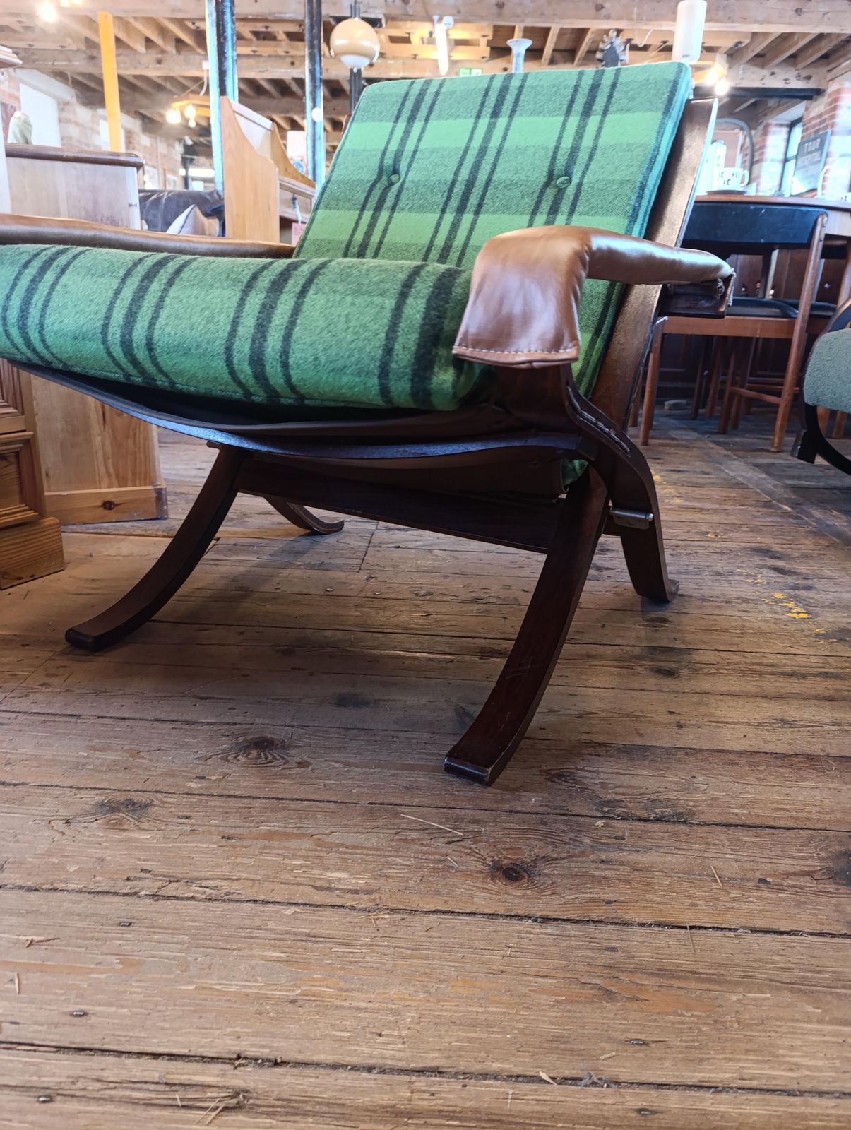 Rare 1960s Ingmar Relling “Flex Safari” Folding Chair In Rosewood | Westnofa | Norwegian Modernism photo vintage