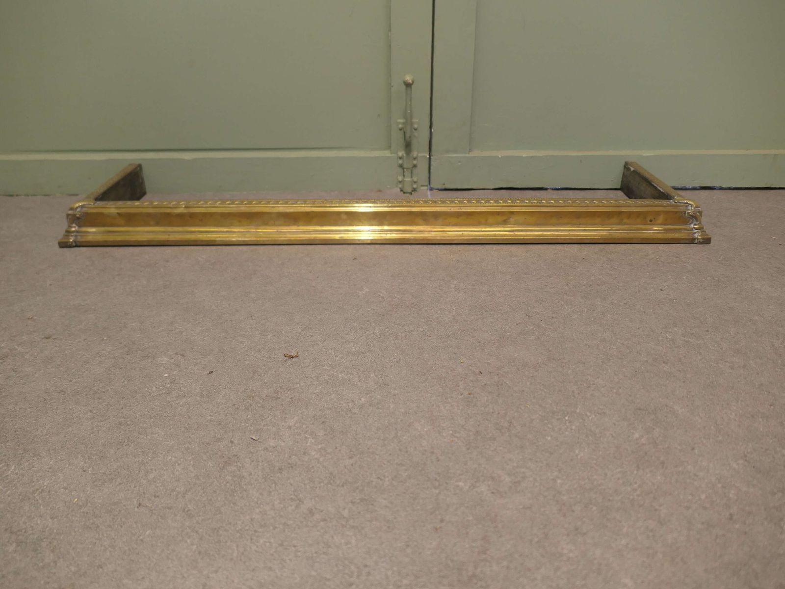 19th Century Brass Fender This Is An Elegant Brass Fender With A Stepped Edge photo furniture