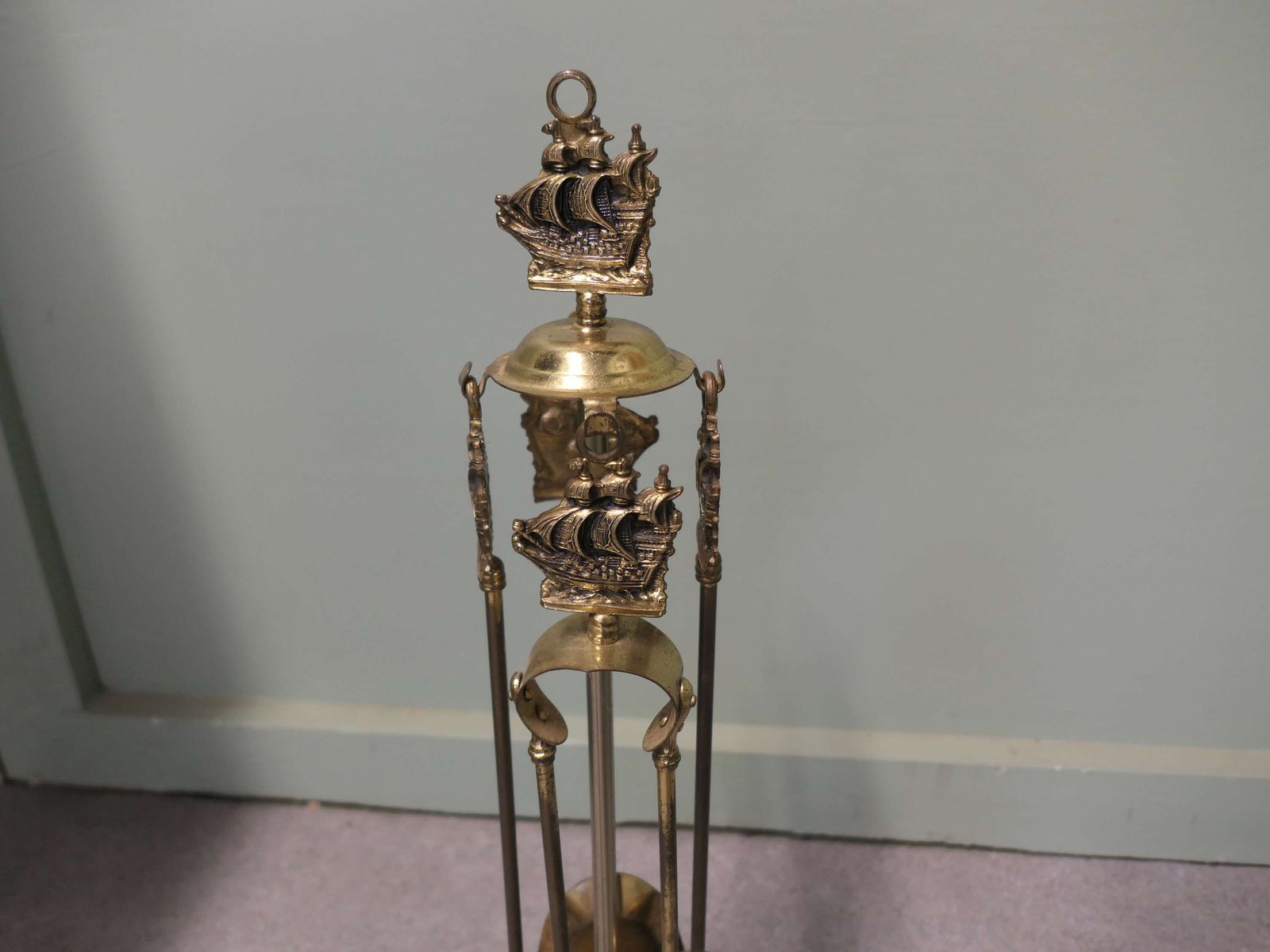 Brass Fireside Companion Set, Cutty Sark This Is An Attractive Set On Its Own Stand, photo for sale