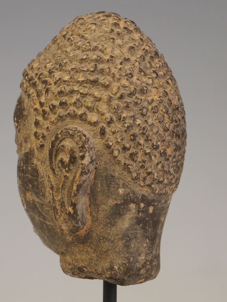 A Stucco Buddha Head Fragment photo Art
