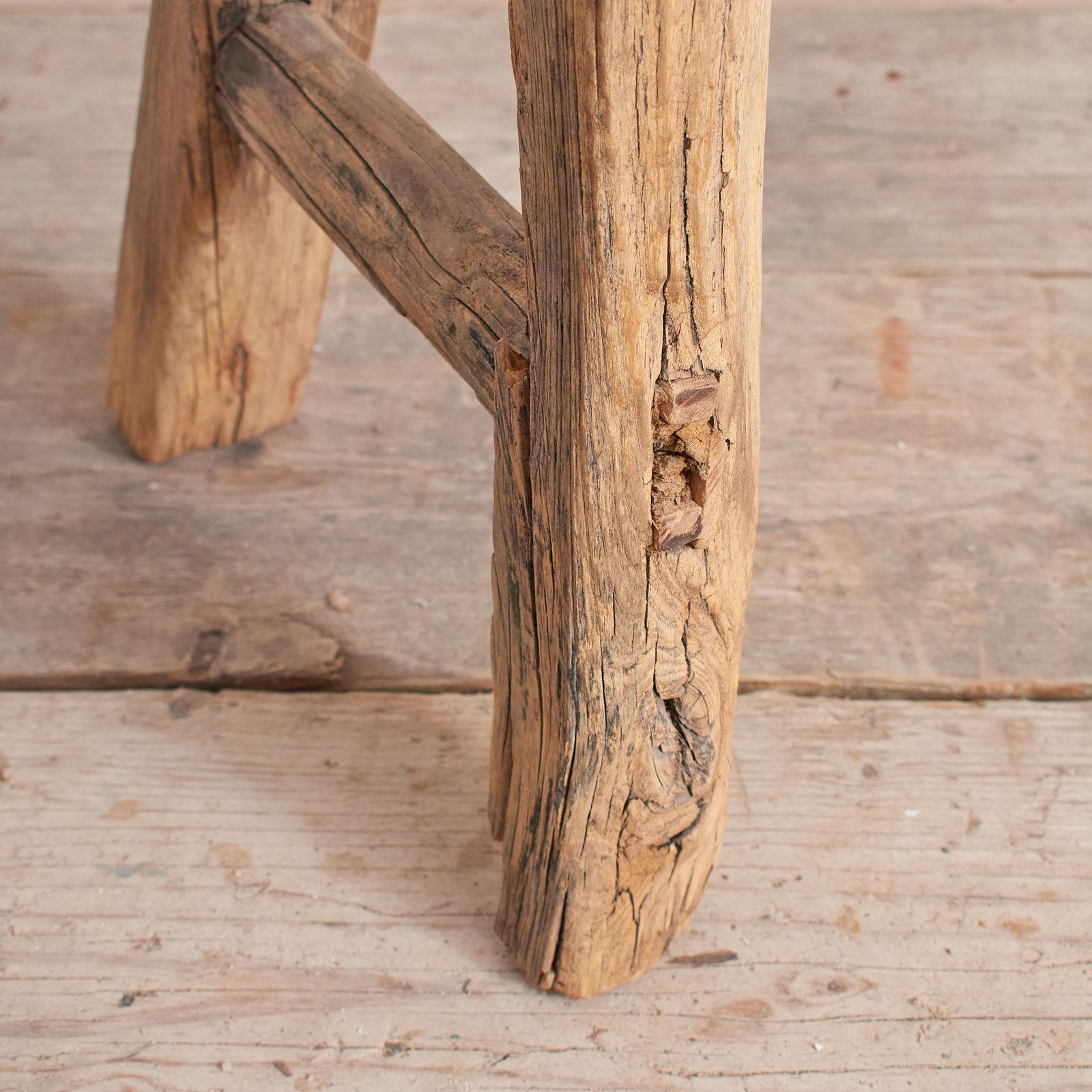 Antique Reclaimed Rustic Wooden Hallway Pig Bench  Da photo 226.0