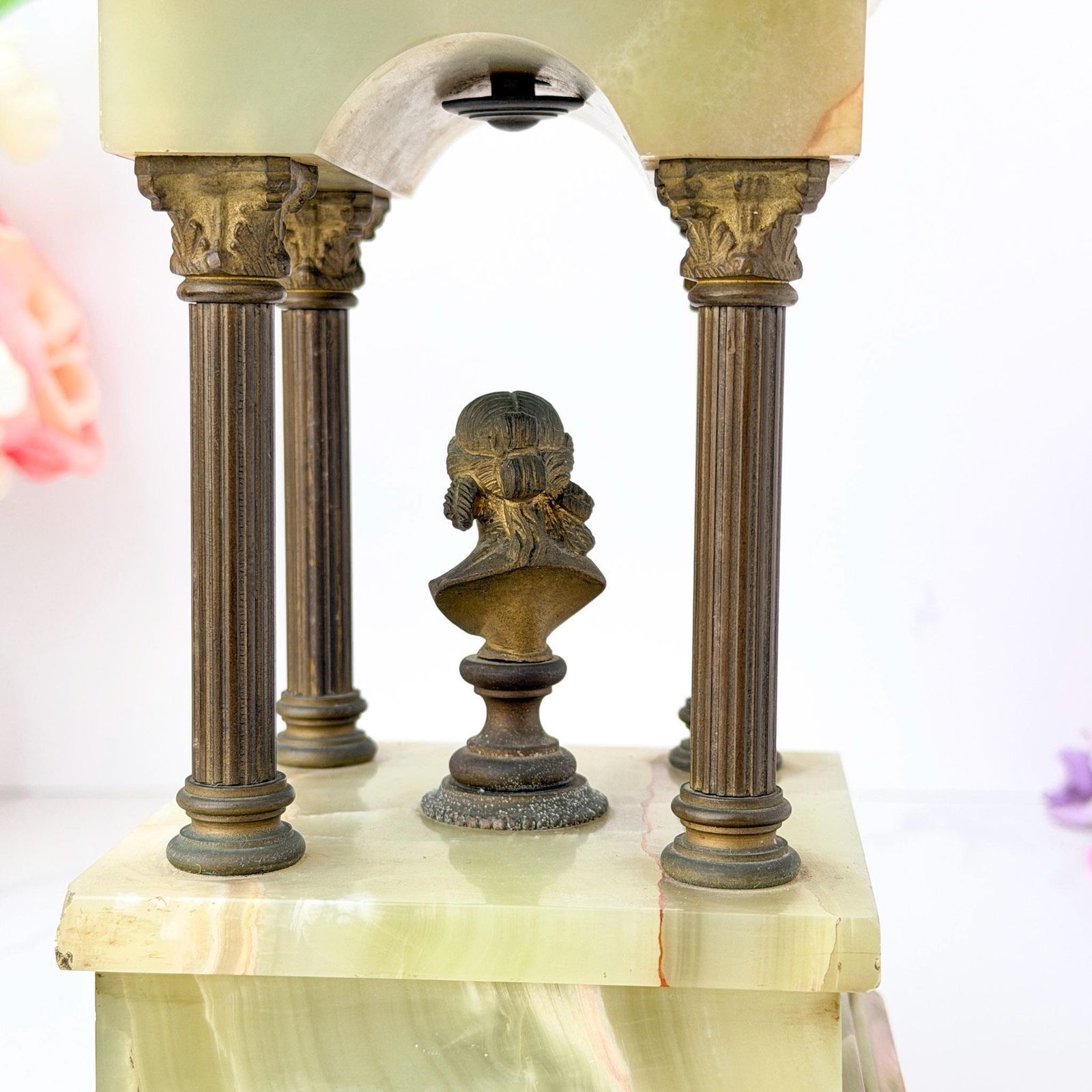 photo vinterior Antique Green Onyx Grand Tour Architectural Tempietto Bust