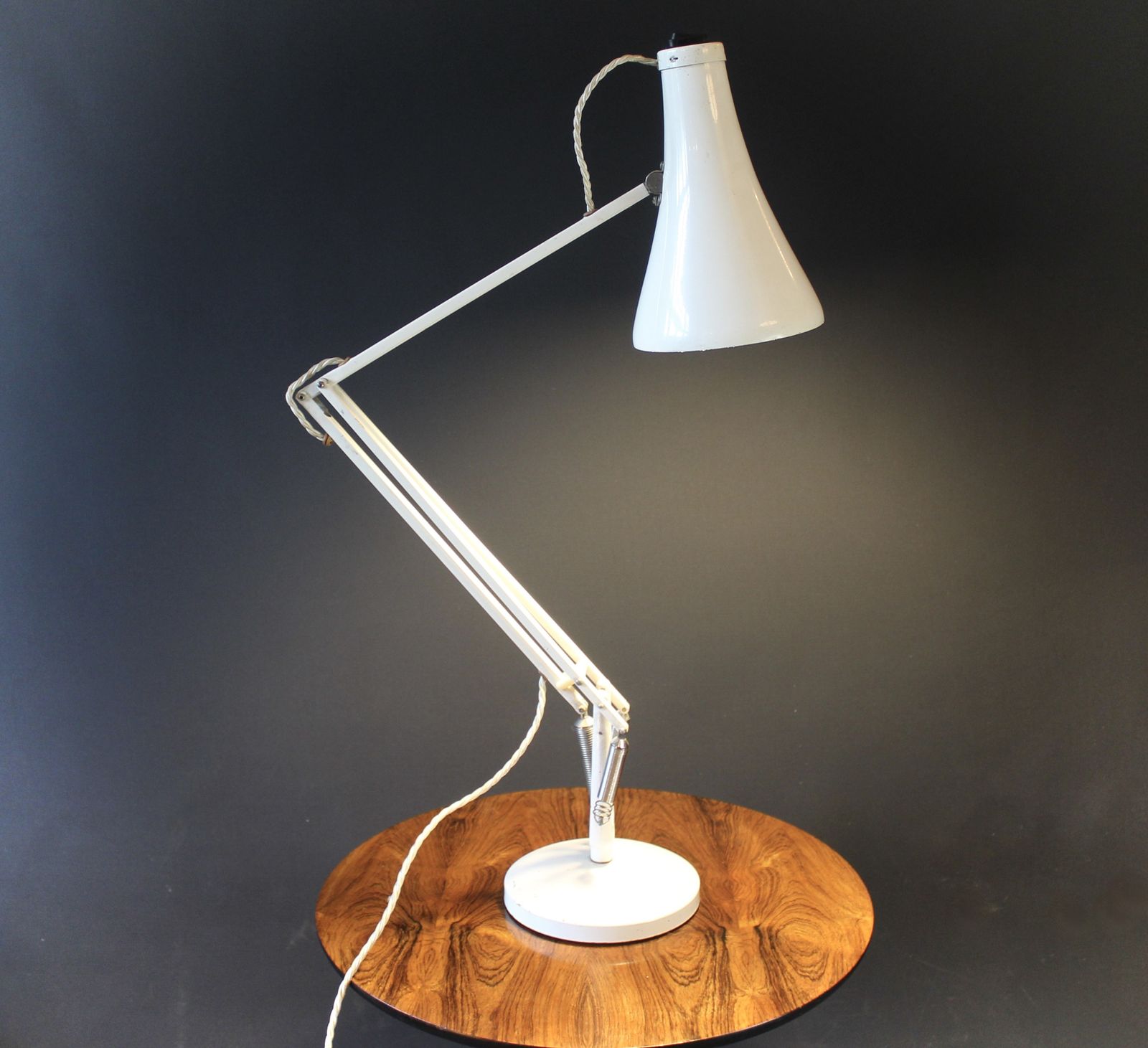 Herbert Terry Model 75 White Anglepoise Desk Lamp photo furniture