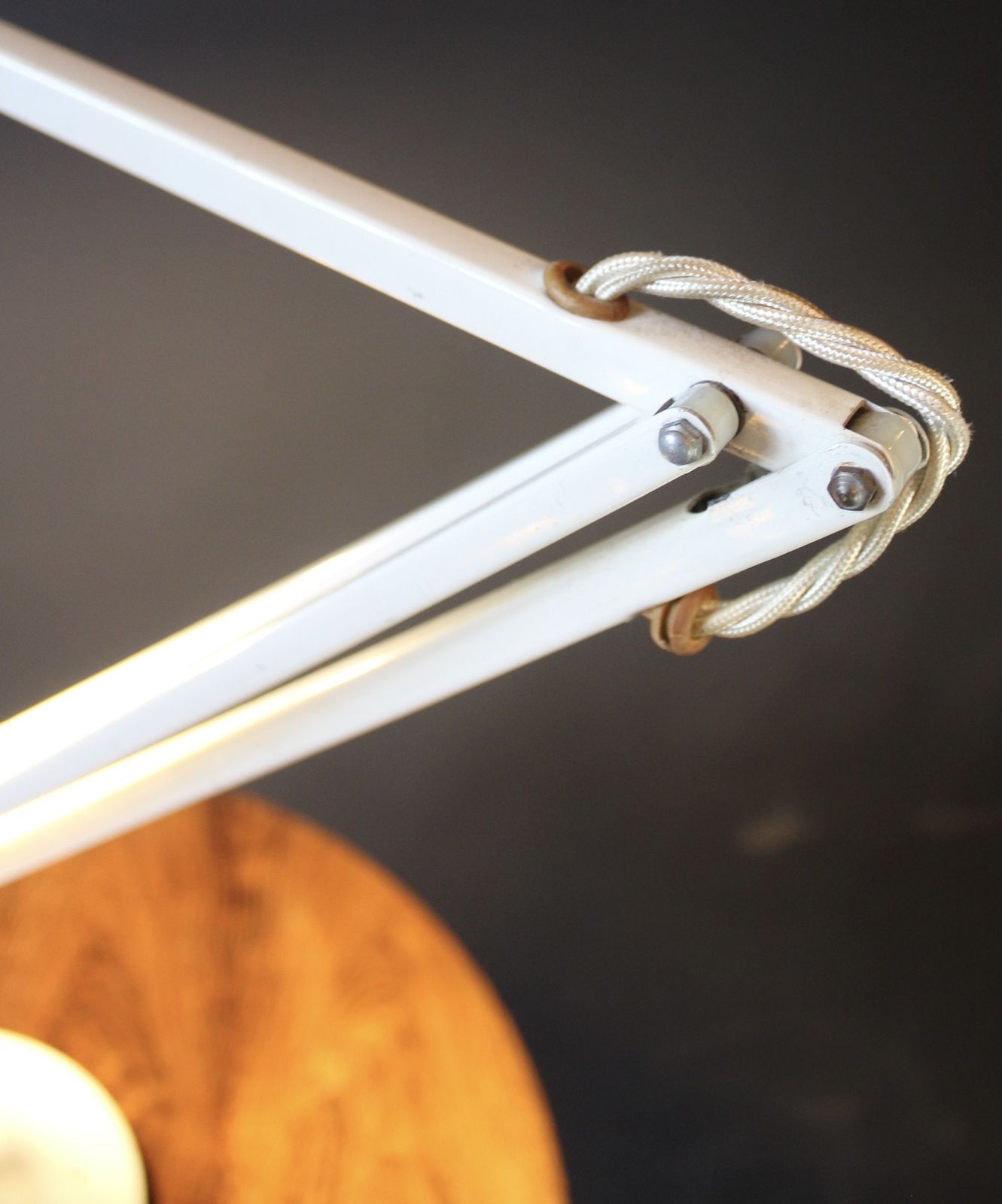 Herbert Terry Model 75 White Anglepoise Desk Lamp photo for sale