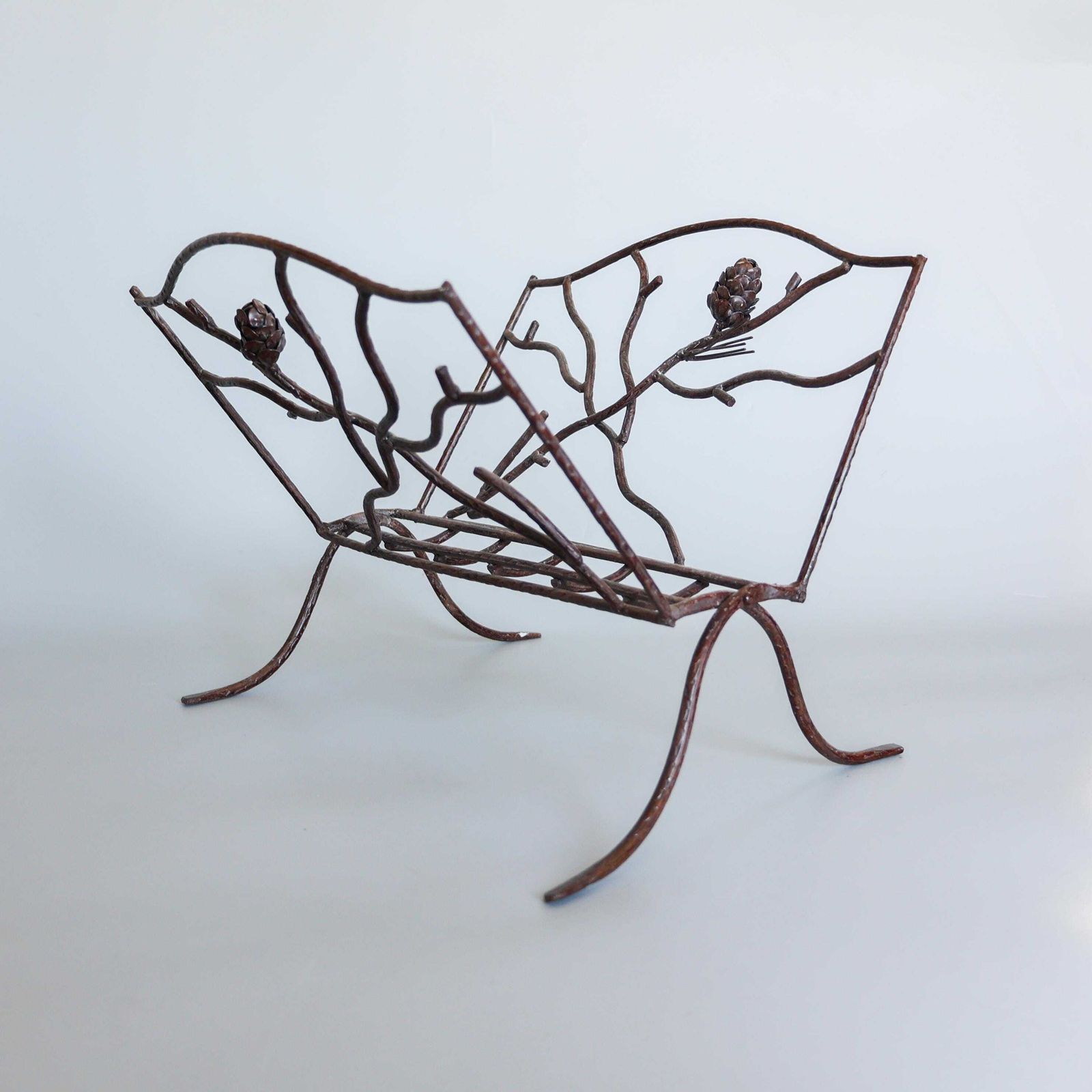 Vintage Iron Magazine Rack, 1970s. photo furniture
