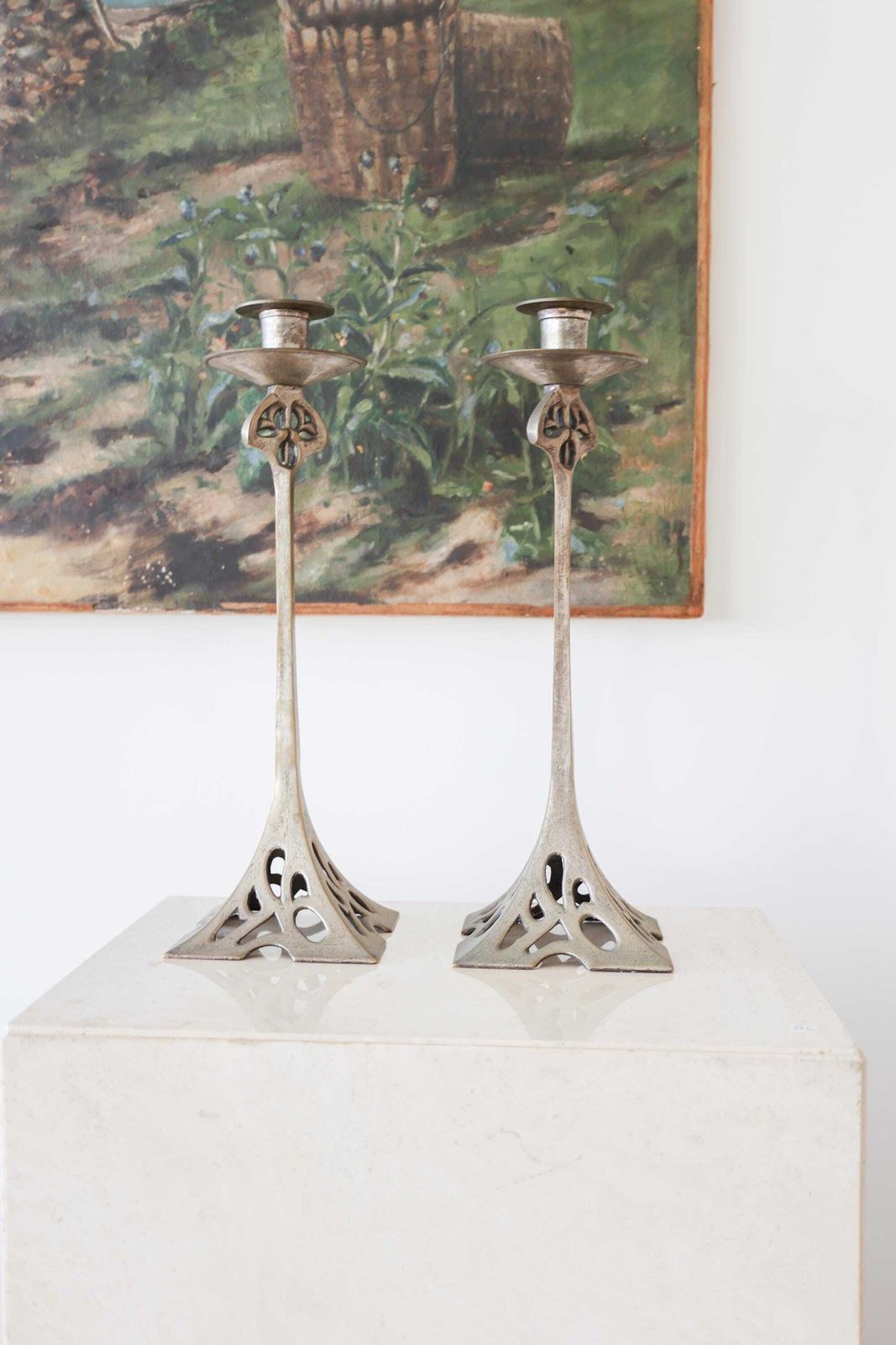 Set Art Nouveaukaarsenhouders, Jaren 1920. photo furniture
