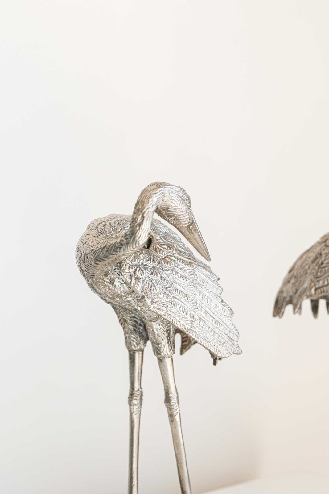 Set van 2 verzilverde reigers, toegeschreven aan Maison Baguès photo furniture