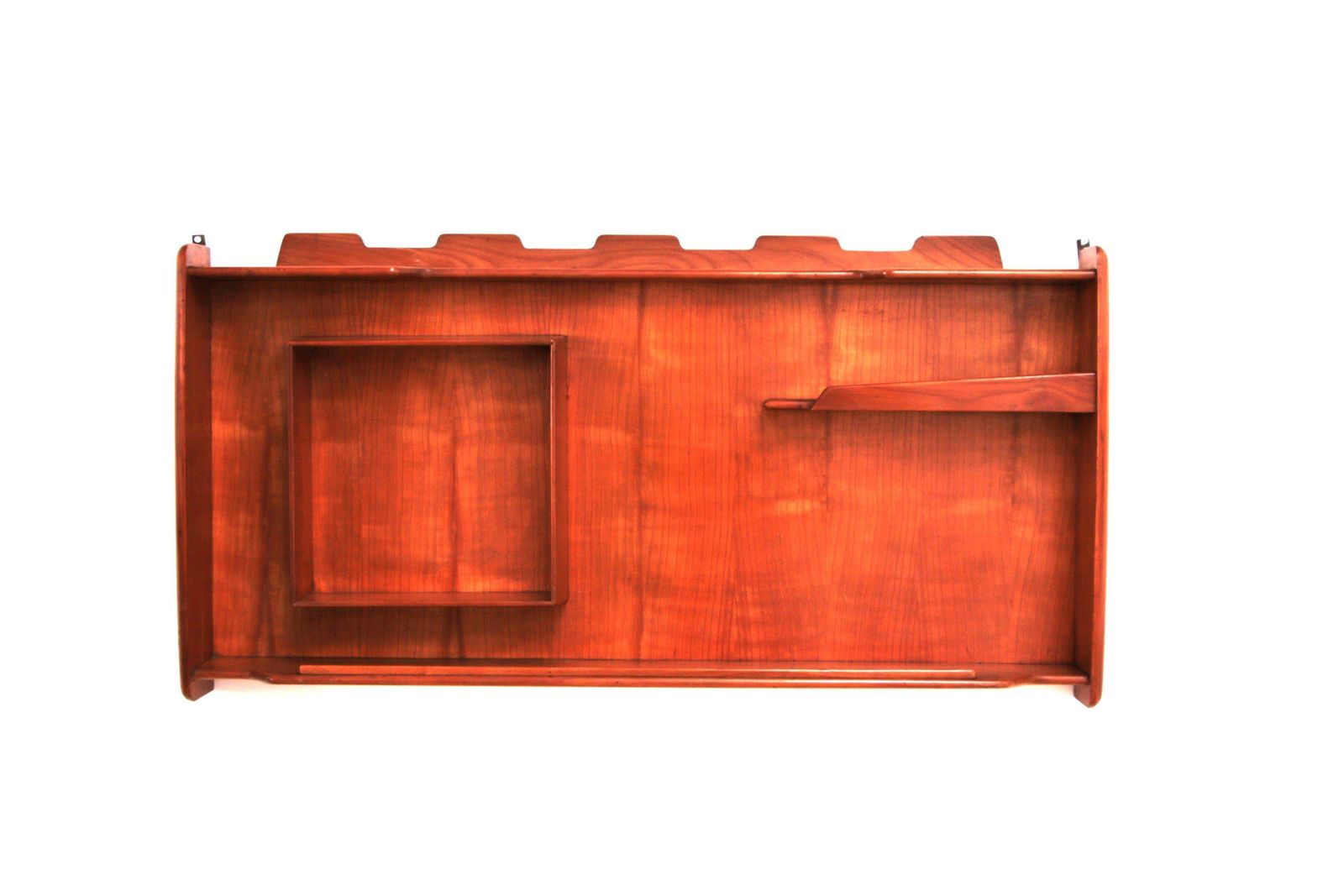 Italian Handmade Walnut Wall Cabinet, Vintage 1960s, 100cm Wide photo furniture