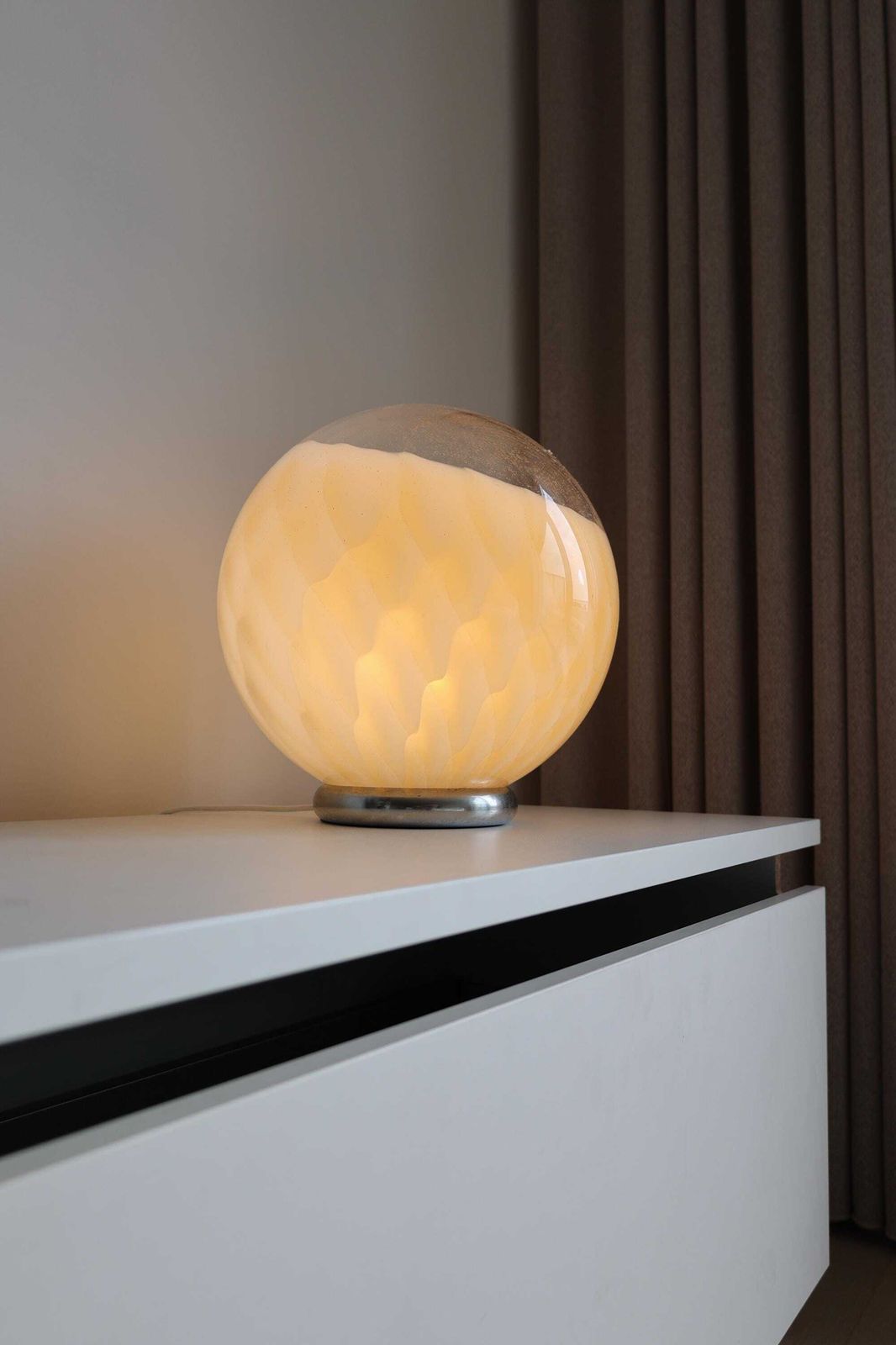 Spherical Vintage Design Table Lamp By Carlo Nason, Murano. photo furniture