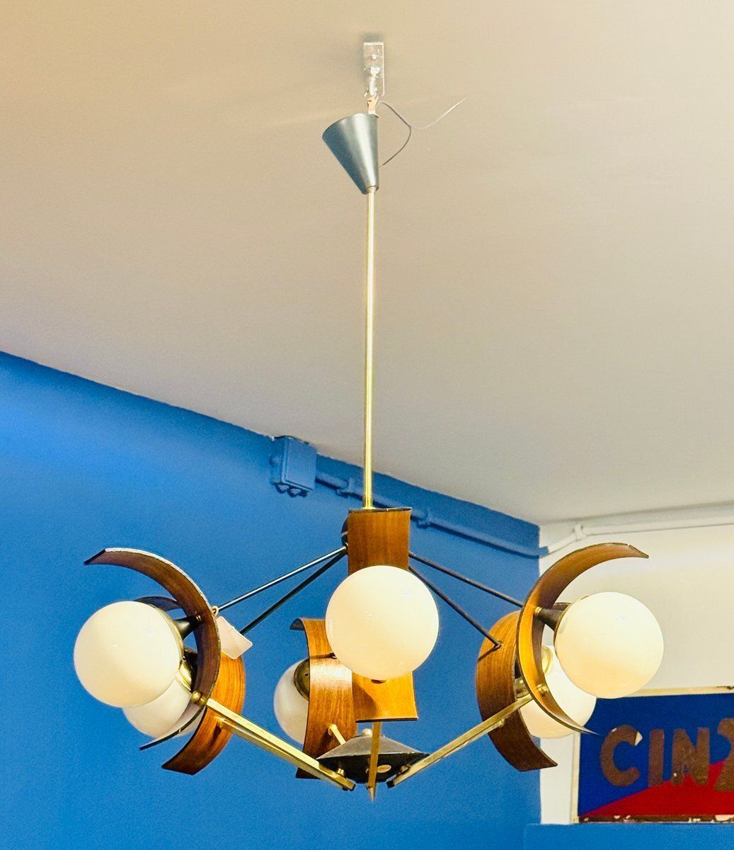 Space Age Chandelier From Stilnovo Milano, 1950 photo furniture