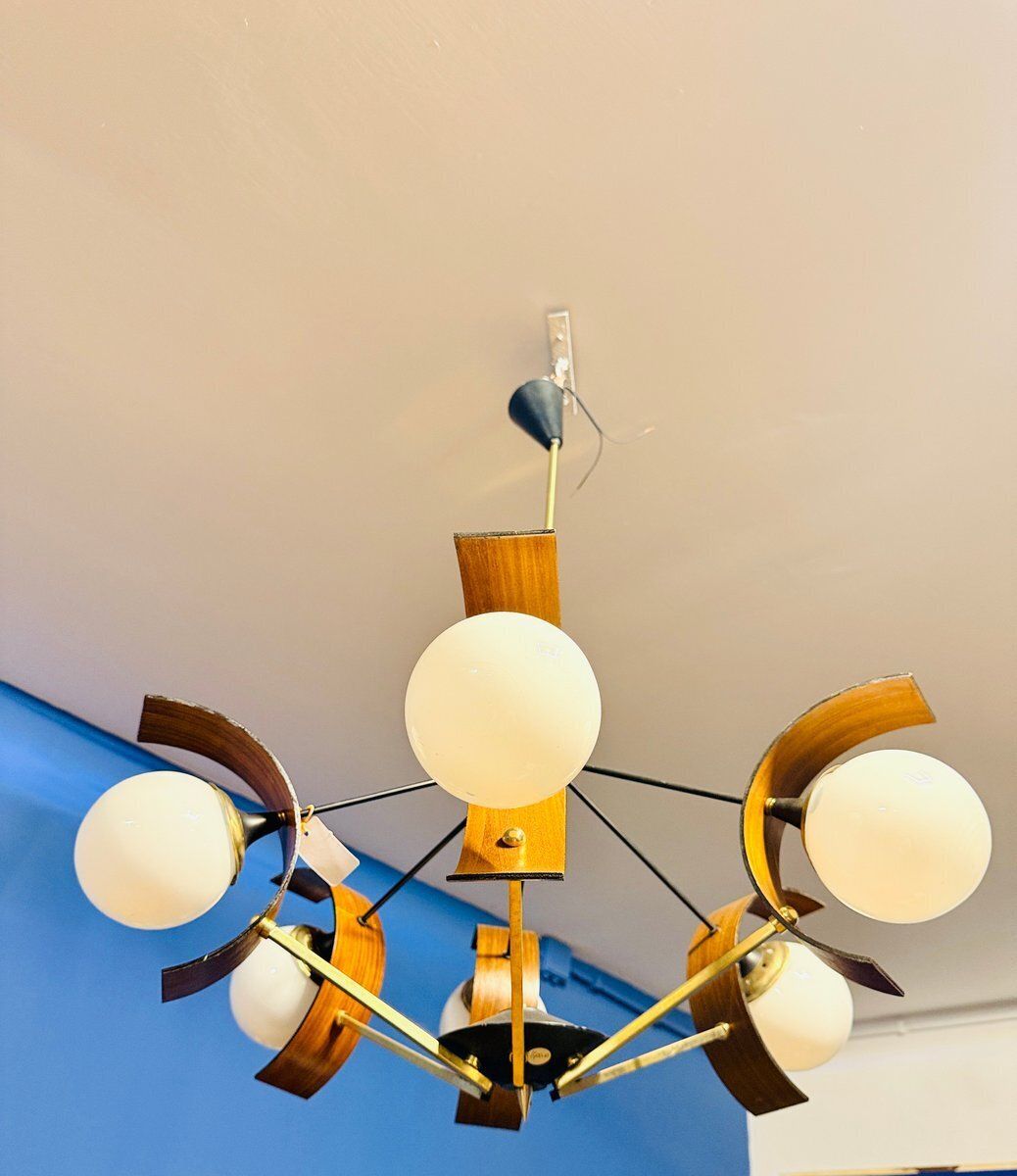 Space Age Chandelier From Stilnovo Milano, 1950 photo Lighting
