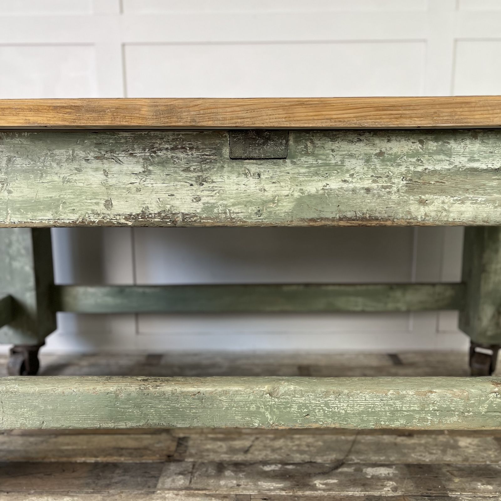 Antique Pine Kitchen Prep Table photo vintage