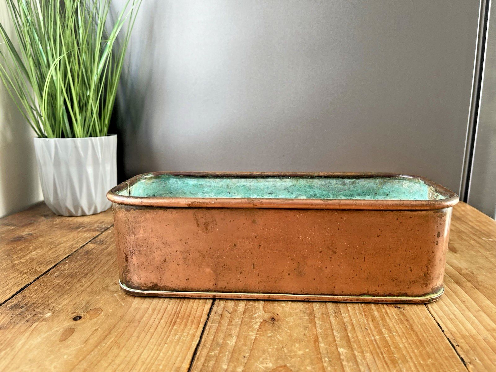 photo for sale Antique Victorian Copper Windowsill Flower Trough Brass Lion Planter Not Vintage