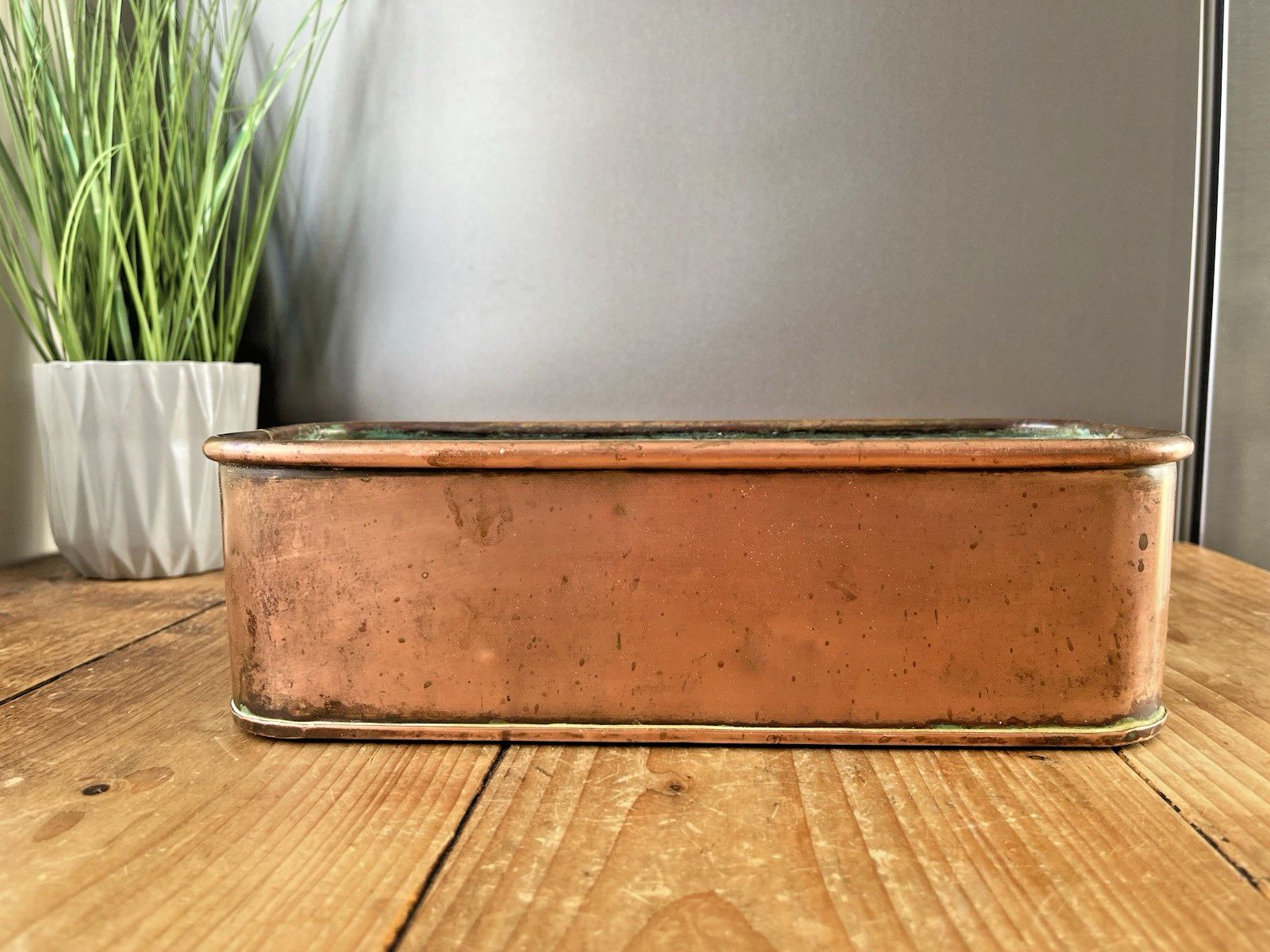 Garden Decor Antique Victorian Copper Windowsill Flower Trough Brass Lion Planter Not Vintage photo