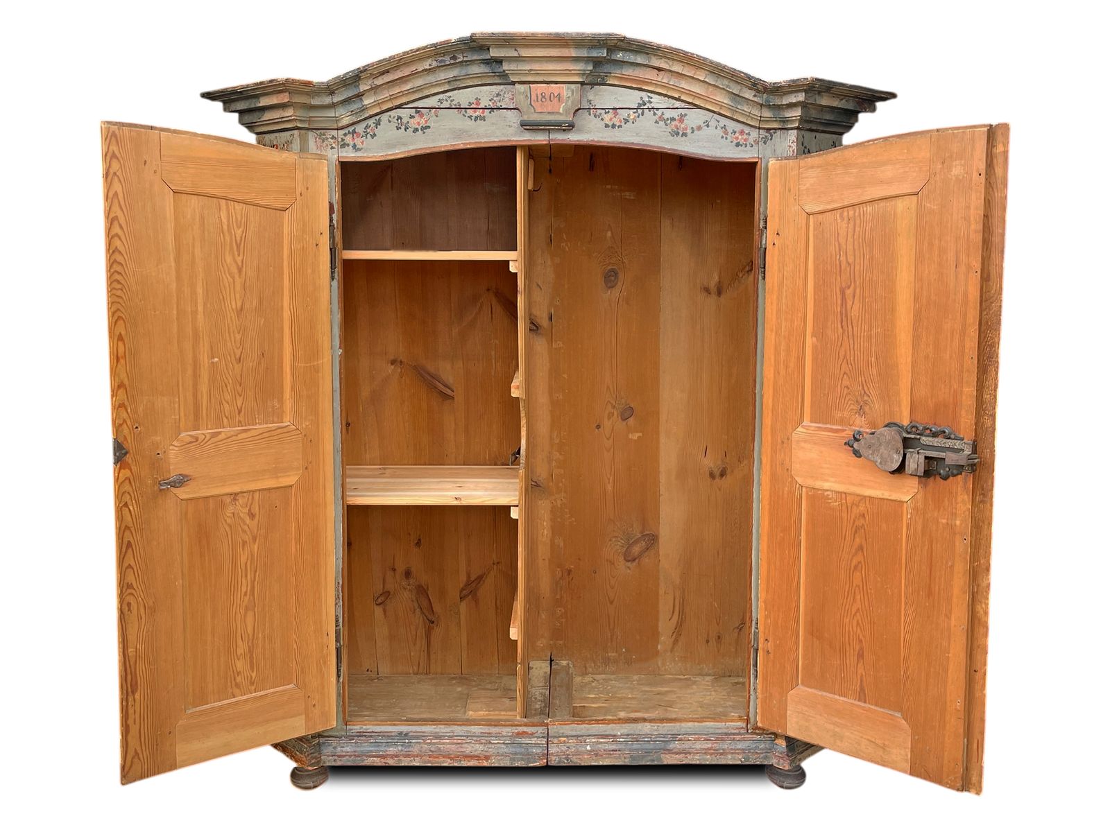Antique Painted Wardrobe, Dated 1804 photo Furniture
