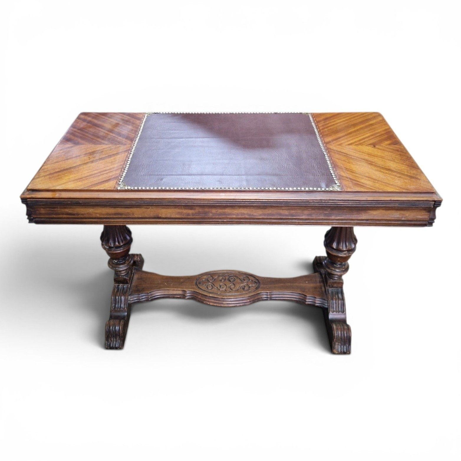 Antique Victorian Metamorphic Library Table Extending Desk Leather Top Walnut photo for sale