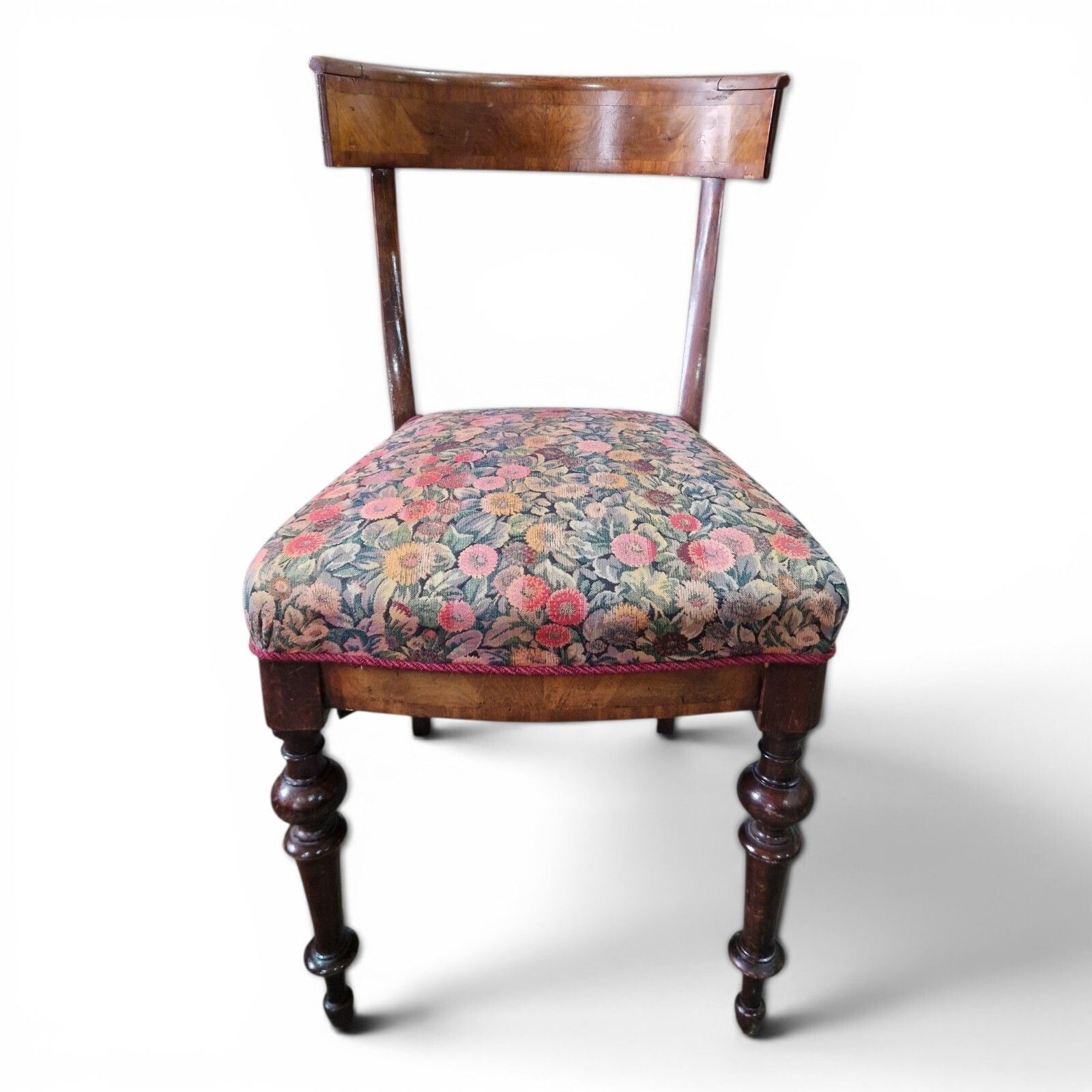 Antique Victorian Bow Back Dining Chair Mahogany Hall Bedroom Side Chair 1 Of 3 photo Furniture