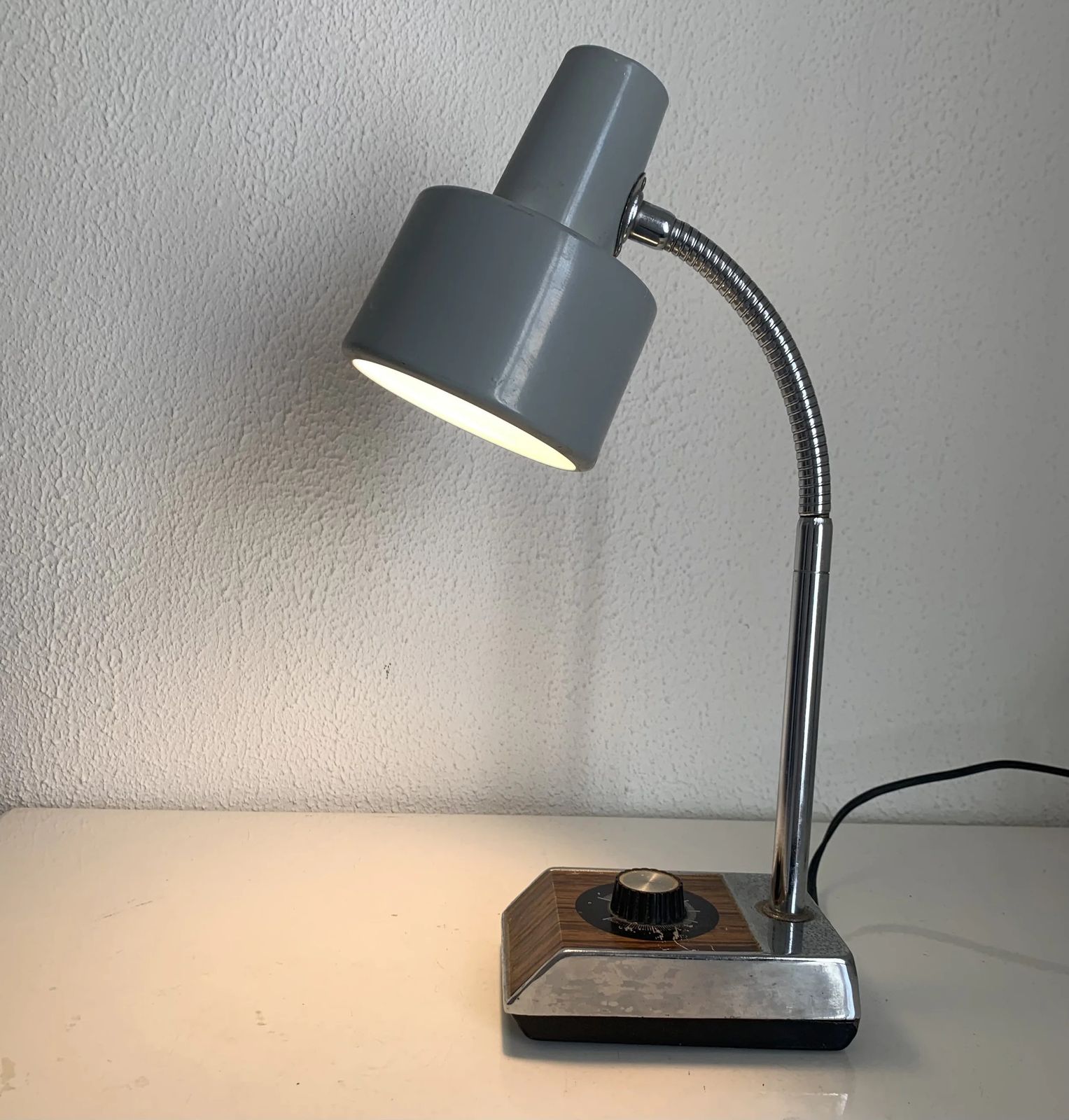 Vintage 1970s Chiely Engineer Child's Desk/Bedside Lamp With Dimmer   40 Cm photo furniture