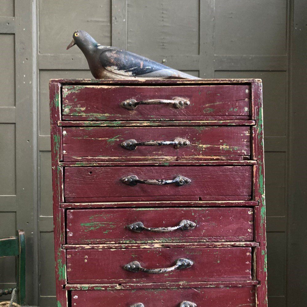 photo furniture Vintage Homemade Bank Of Drawers