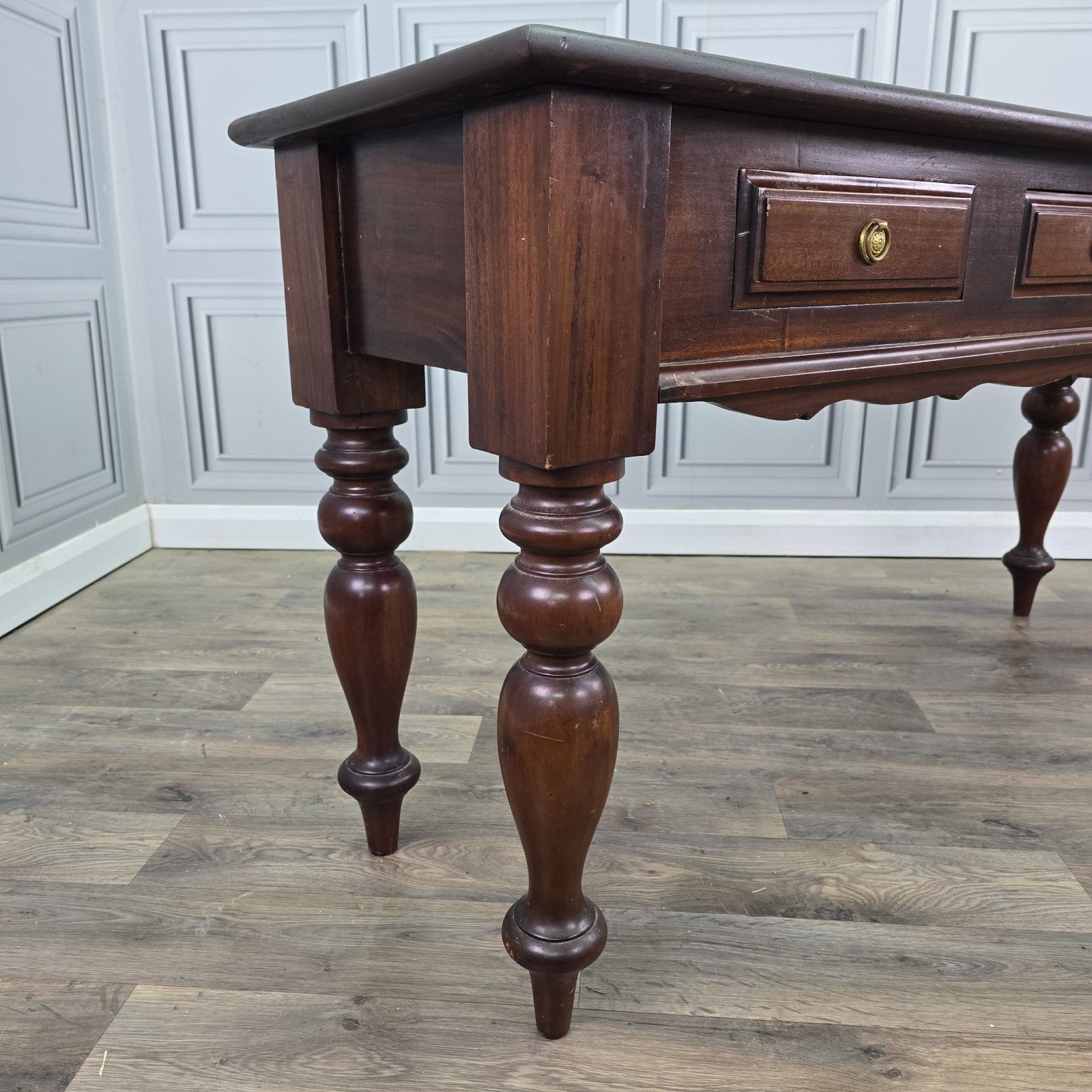 Antique Style Console Table Serving Hall Table Writing Desk Colonial Mahogany photo for sale