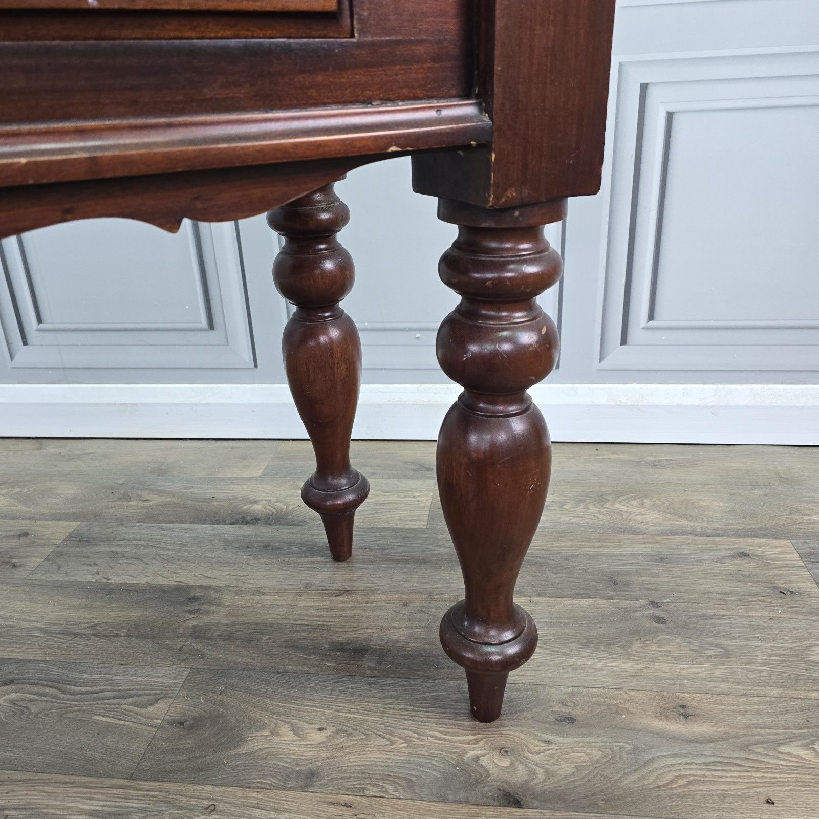 photo vintage Antique Style Console Table Serving Hall Table Writing Desk Colonial Mahogany