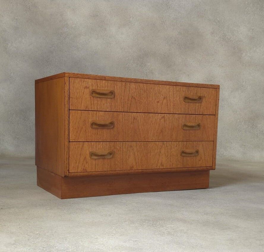 Mid Century G Plan Fresco Teak Chest Of Drawers 3 Drawer Chest