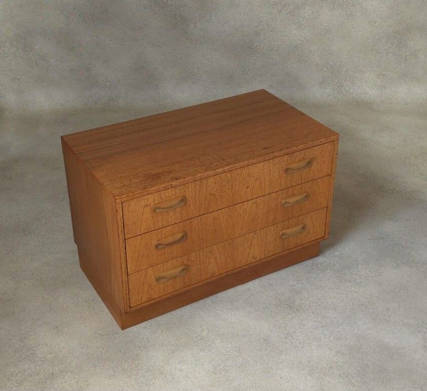 Mid Century G Plan Fresco Teak Chest Of Drawers 3 Drawer Chest photo for sale