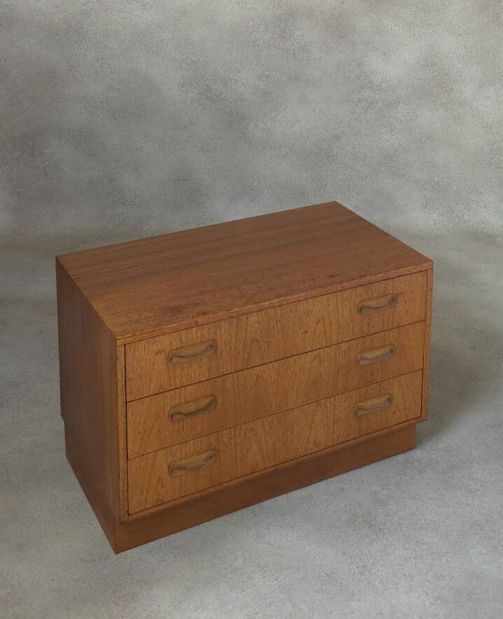 Mid Century G Plan Fresco Teak Chest Of Drawers 3 Drawer Chest photo vinterior