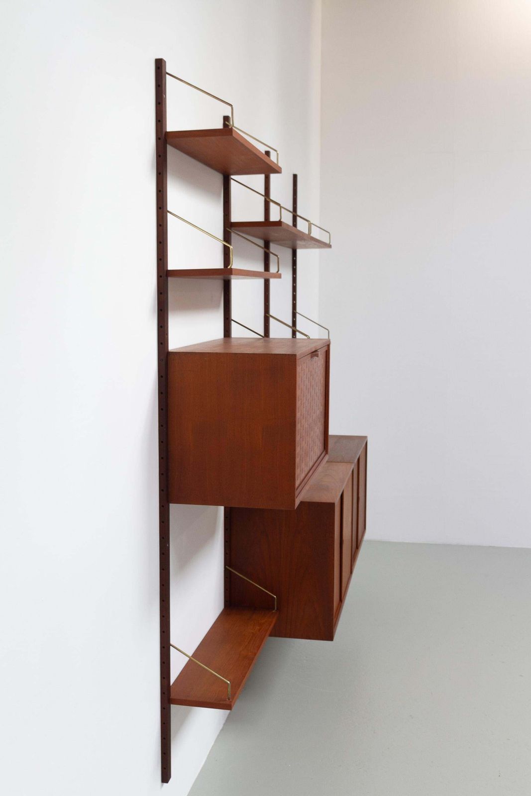 Danish Modern 3 Bay Modular Teak Wall Unit By Poul Cadovius For Cado, 1960s. photo Furniture