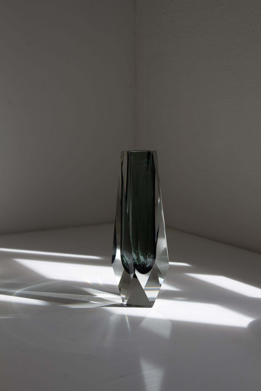 Italian Murano Faceted Sommerso Glass Vase, 1970s. photo furniture