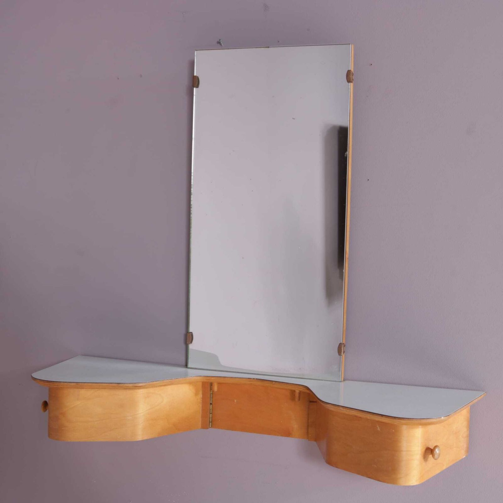 1950s Dressing Table With Mirror Wall Mounted Eb 05 Pastoe Nl photo vinterior