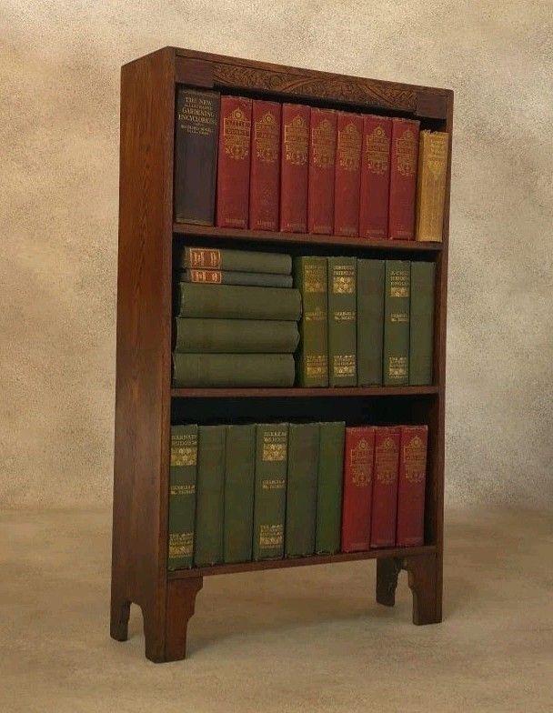 Antique Oak Arts & Crafts  Bookcase Small Bookshelf photo furniture