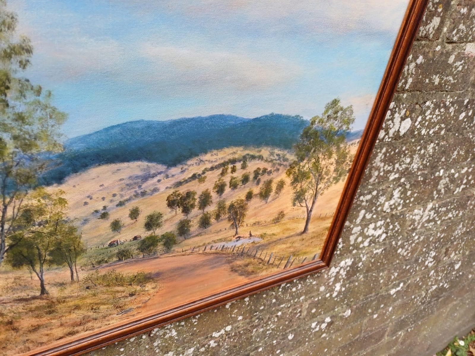 Vintage Australian Landscape Oil Painting By Roger Tuck, Tambo Valley Victoria Australia photo vintage