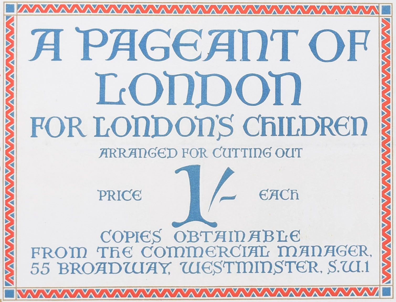 Elijah Albert Cox Pageant Of London 1926 Original London Transport Underground Poster photo Art