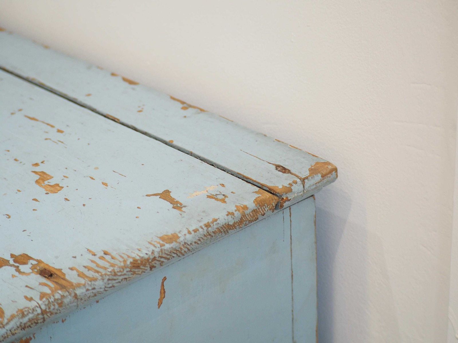 Vintage French Rustic Distressed Blue Painted Pine Cupboard / Pantry Cabinet photo furniture