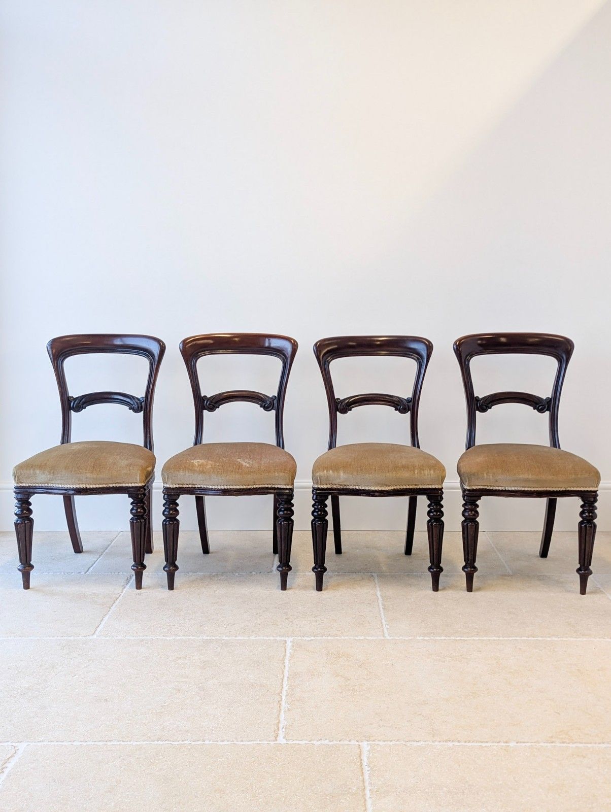 Set Of Four Antique Victorian Mahogany Dining Chairs C.1880 photo furniture